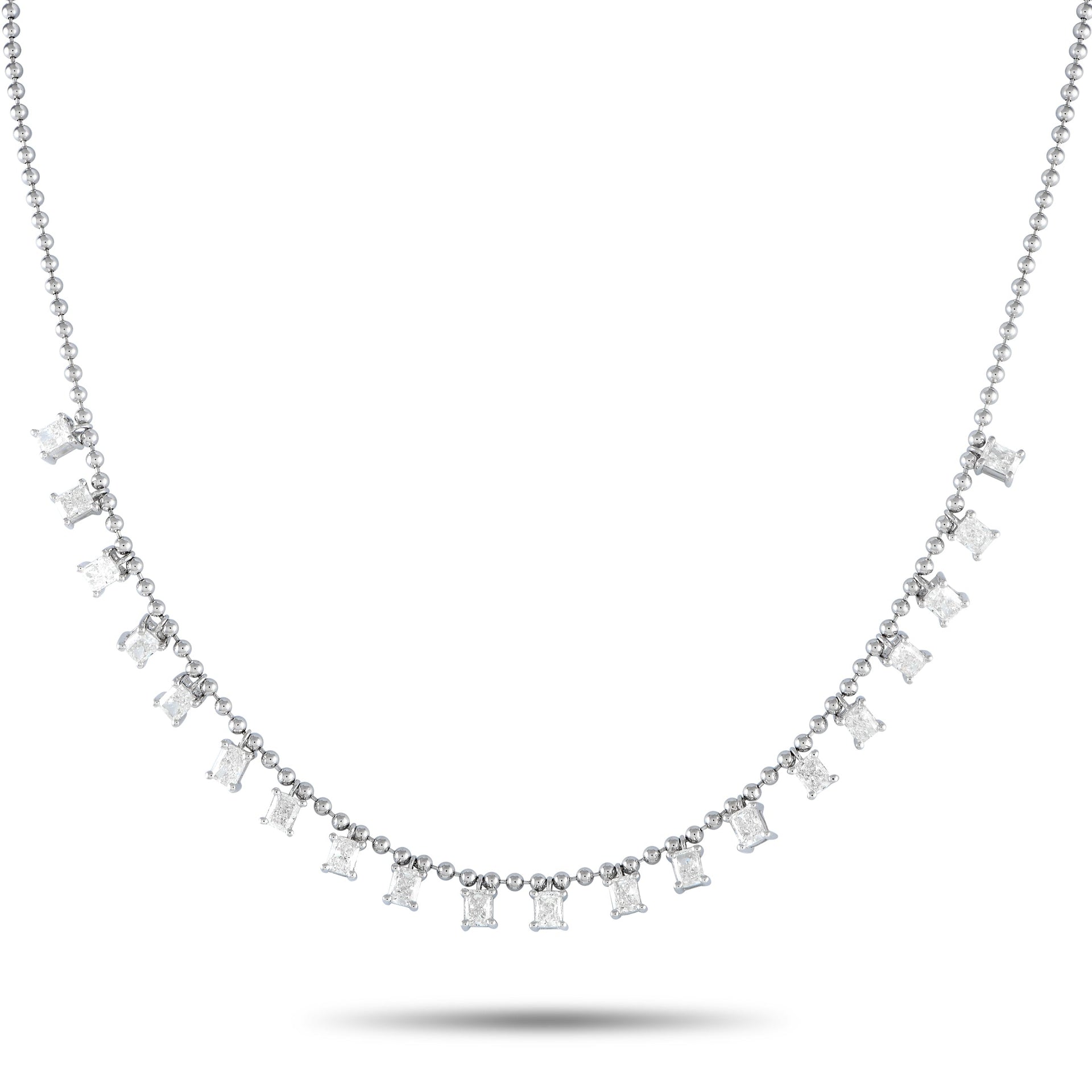 LB Exclusive 18K White Gold 4.0ct Diamond Necklace ANK-19596