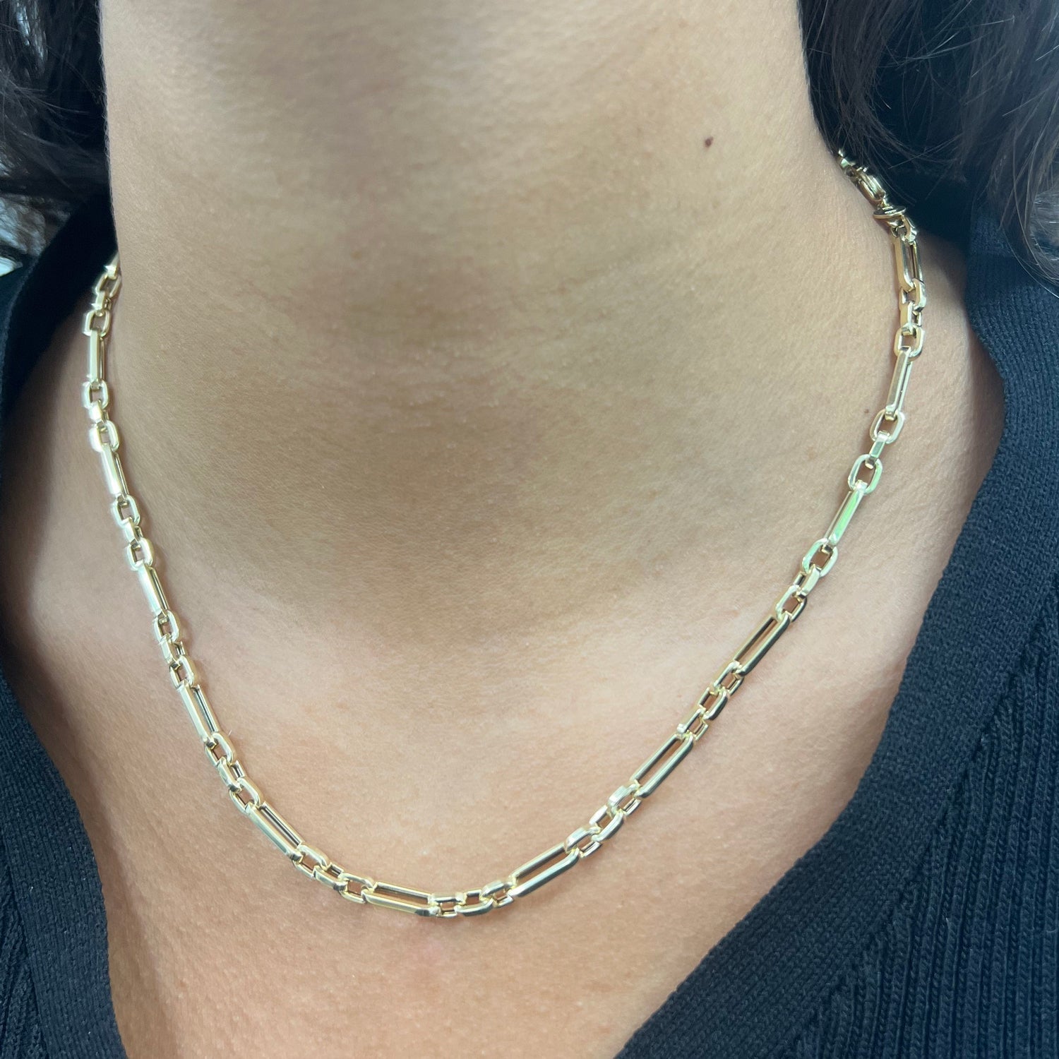 Square Link Paperclip Chain Necklace