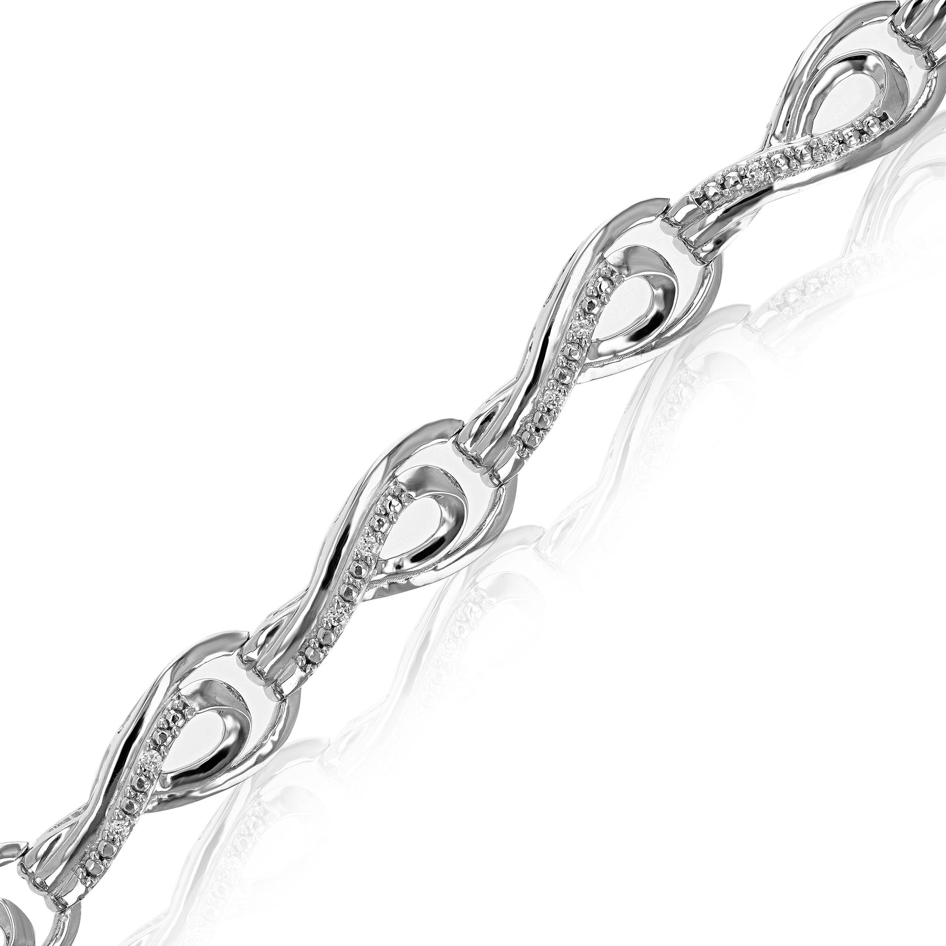 1/8 cttw Lab Created Diamond Tennis Bracelet Sterling Silver Prong 7.25 Inch