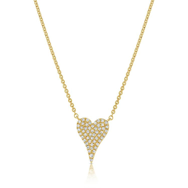 14k Gold & Diamond Heart Necklace