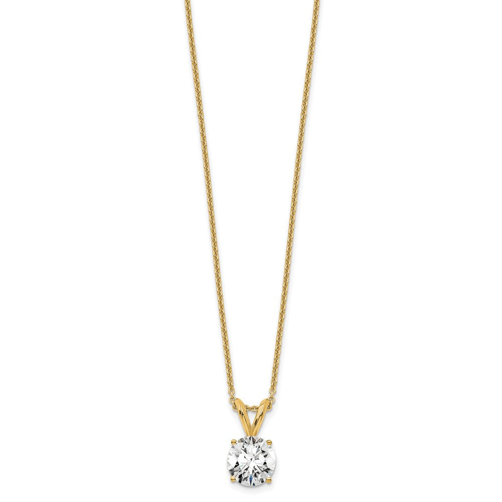 14k Gold 3/4 CT Round Lab Grown Diamond Solitaire Pendant Necklace 18' Clarity VS Color G-H