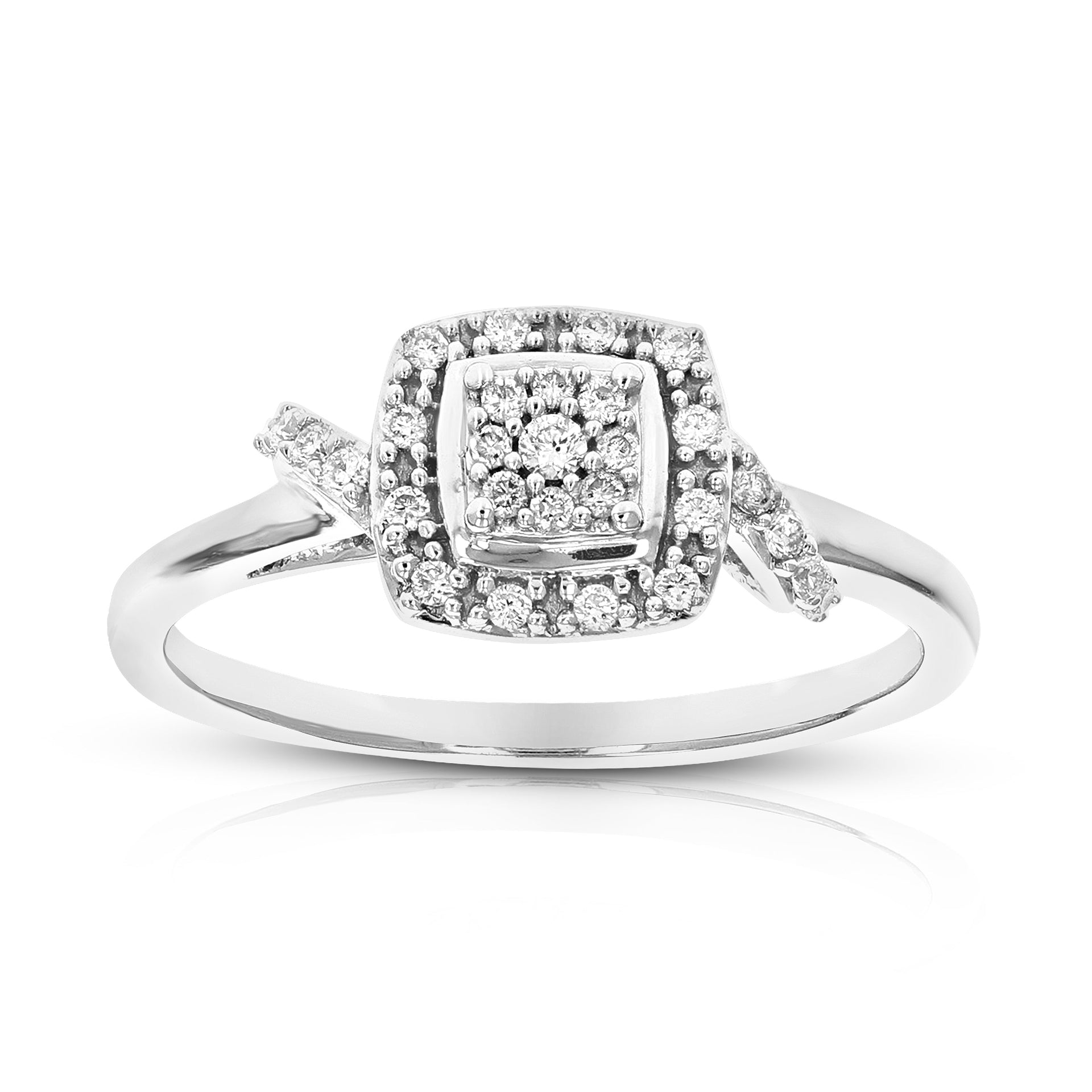 1/6 cttw Round Lab Grown Diamond Wedding Engagement Ring For Women .925 Sterling Silver Prong Set