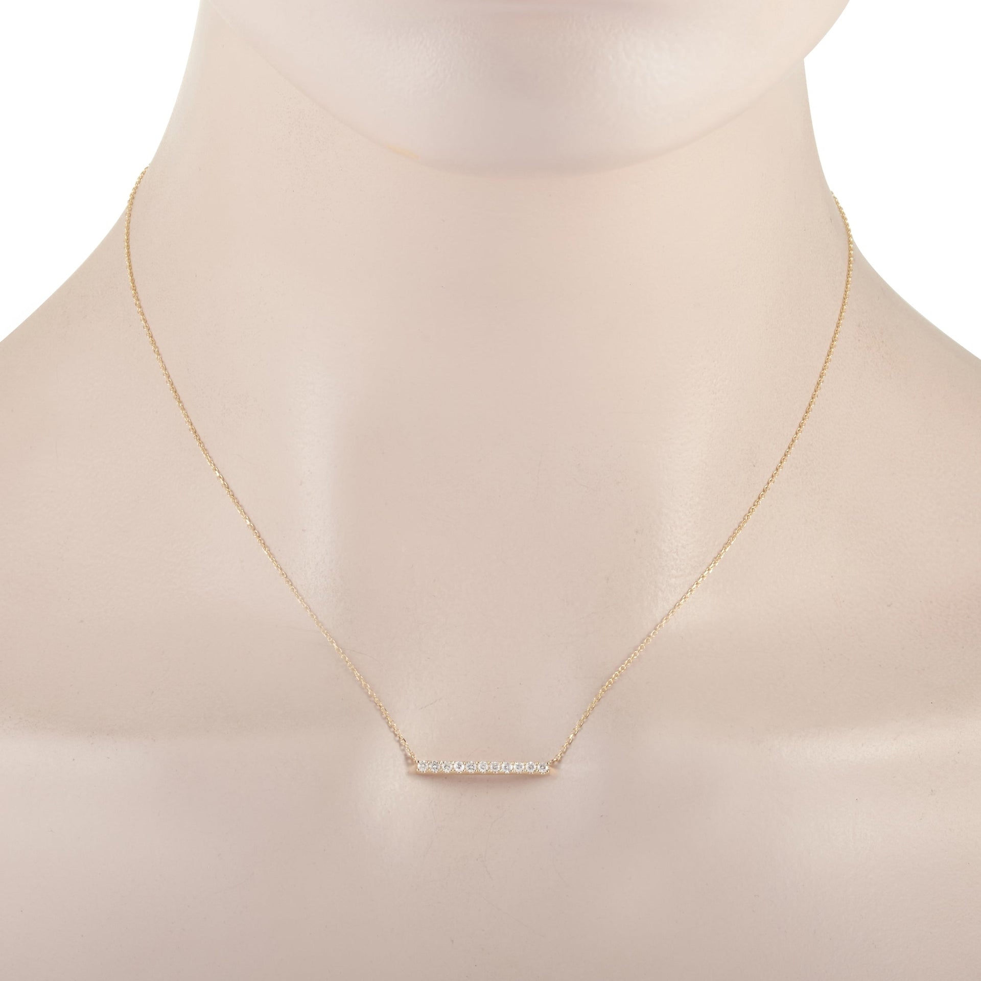 14K Yellow Gold 0.25 ct Diamond Pendant Necklace