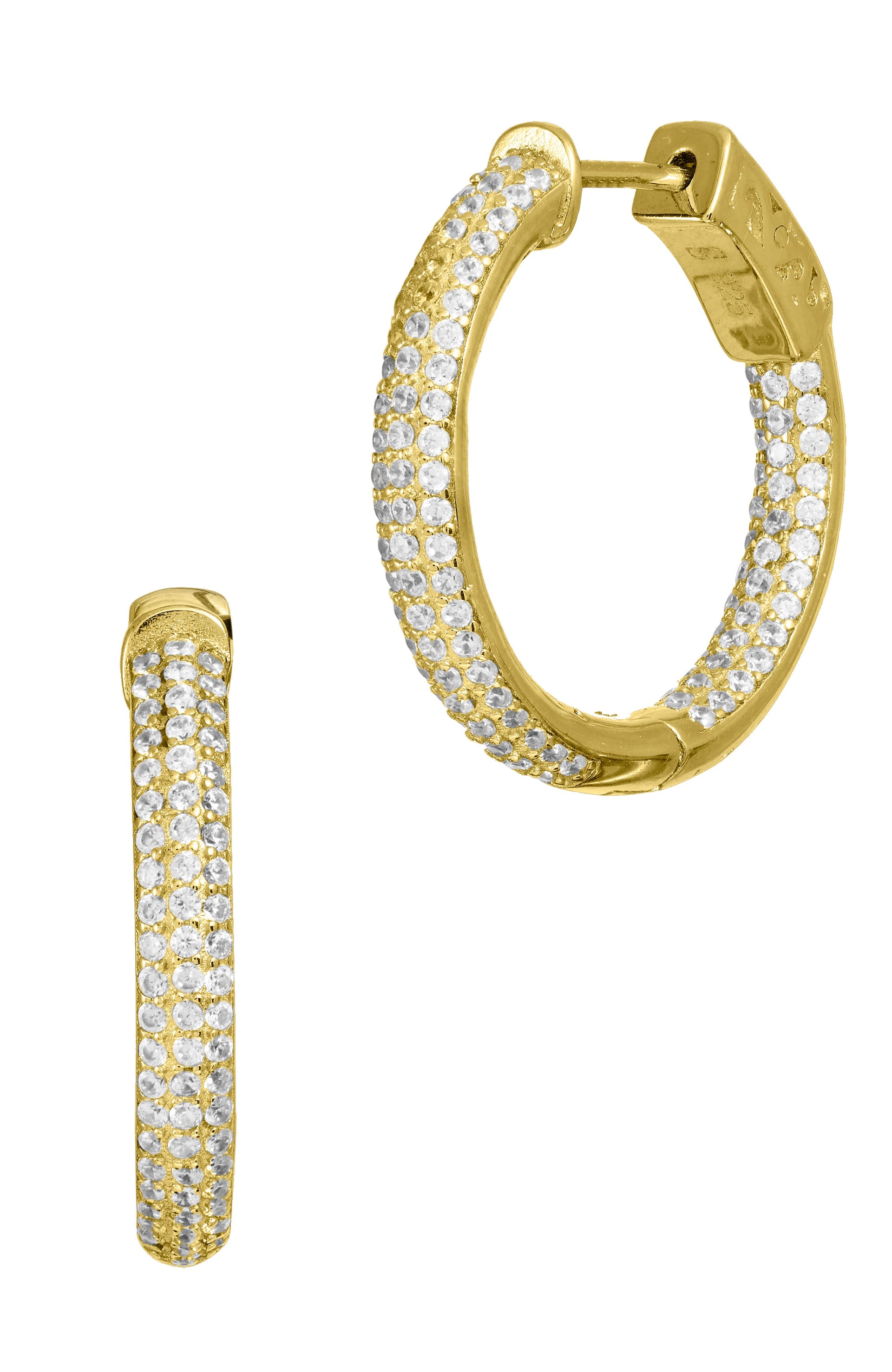18k Gold Vermeil 1' inside out hoop earrings