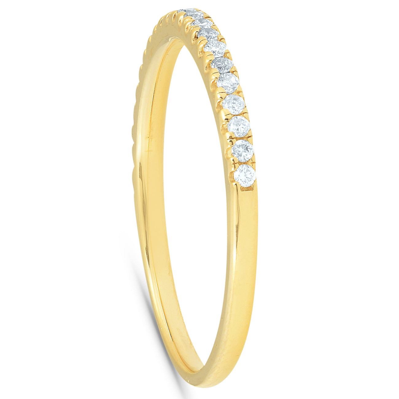 Diamond Wedding Ring Women's Stackable Band 10k Yellow Gold