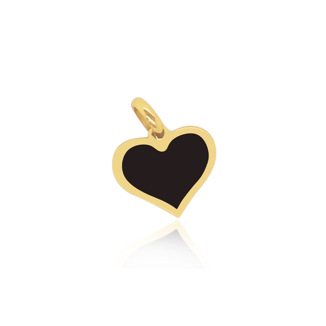 Onyx Heart Charm 10mm