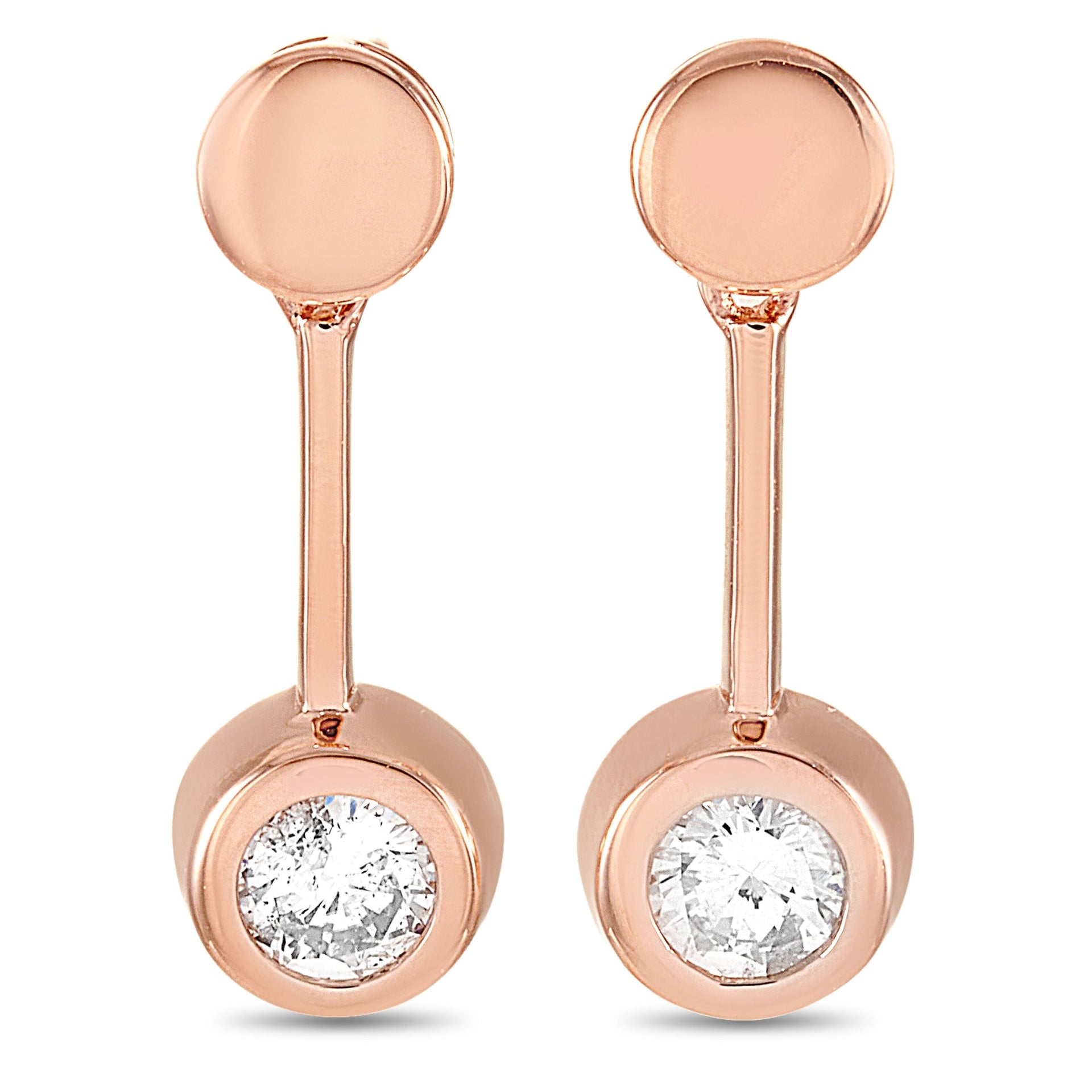 14K Rose Gold 0.58 ct Diamond Earrings