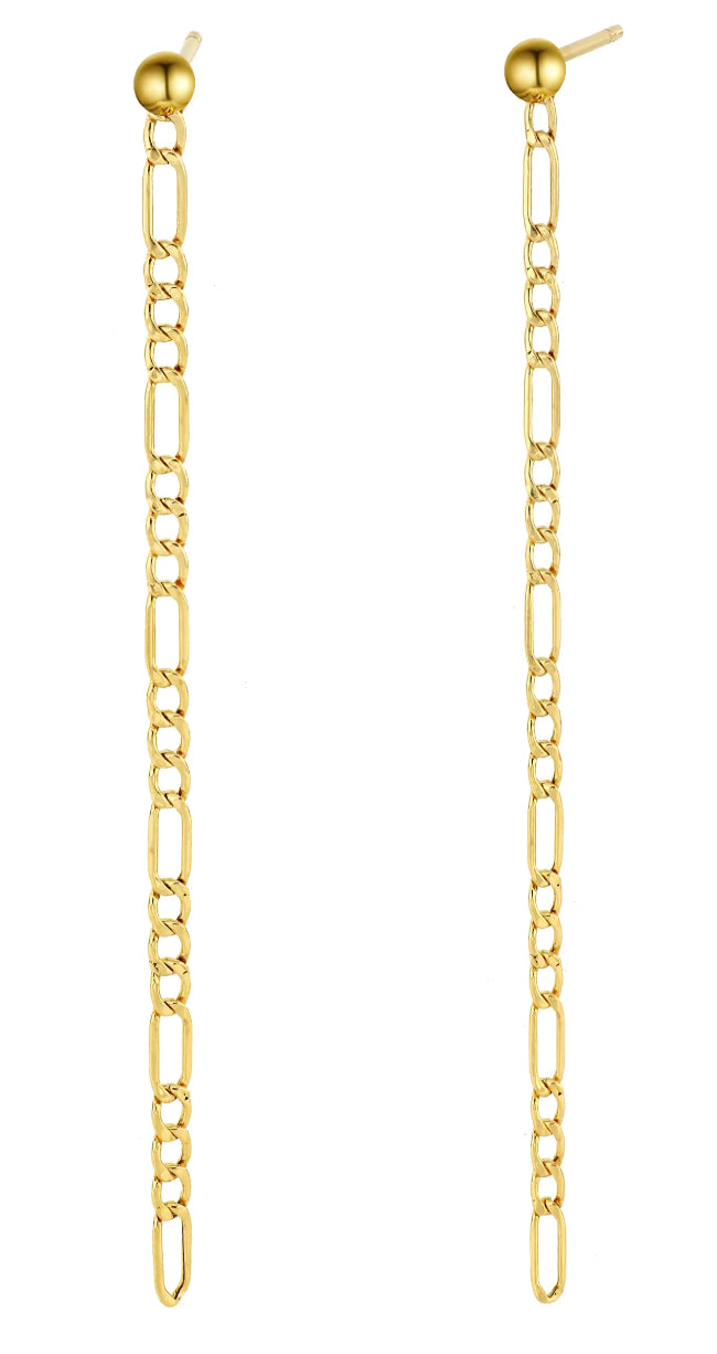 18k Gold Chain Loop Earrings