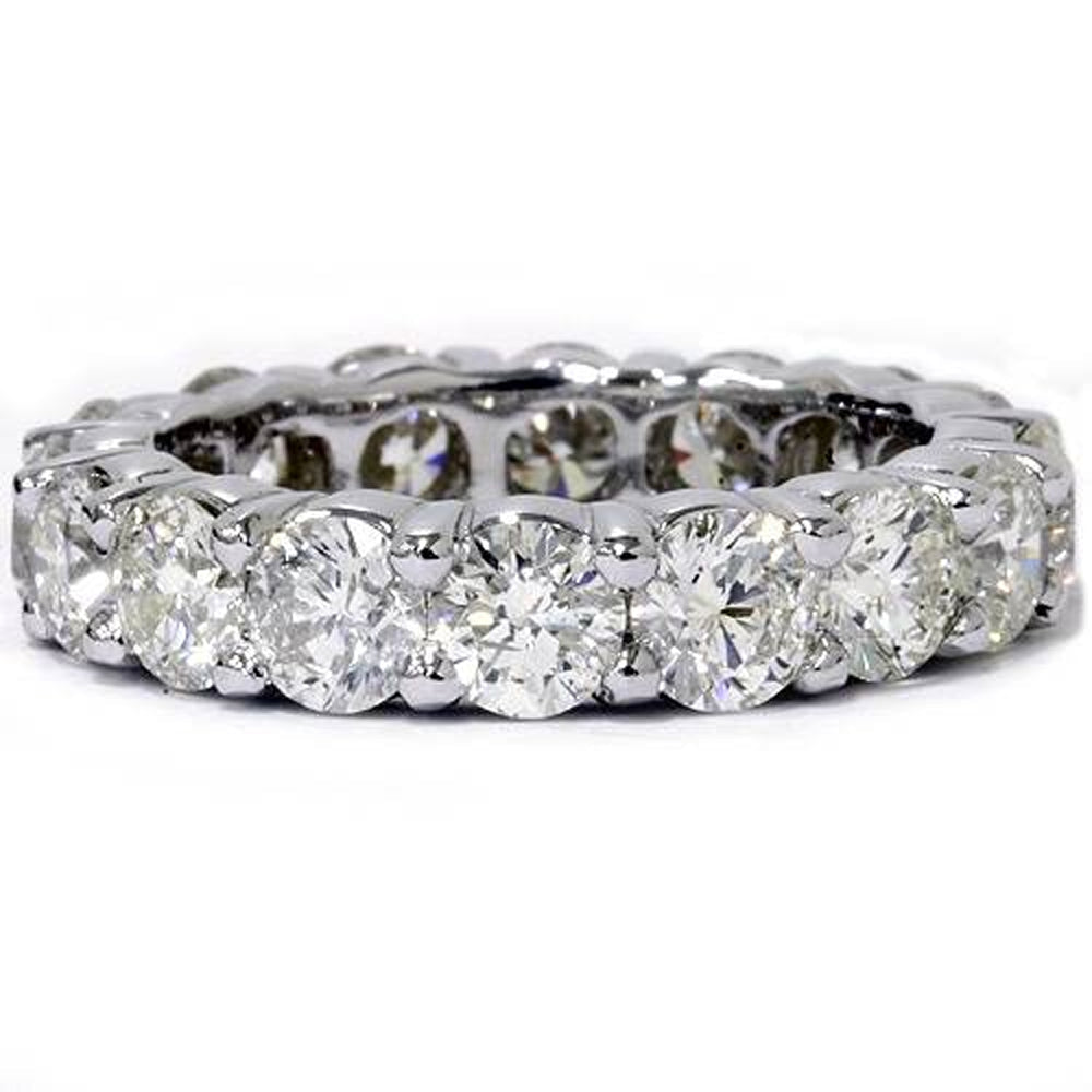 5ct Prong Diamond Eternity Ring 14K White Gold Wedding Band