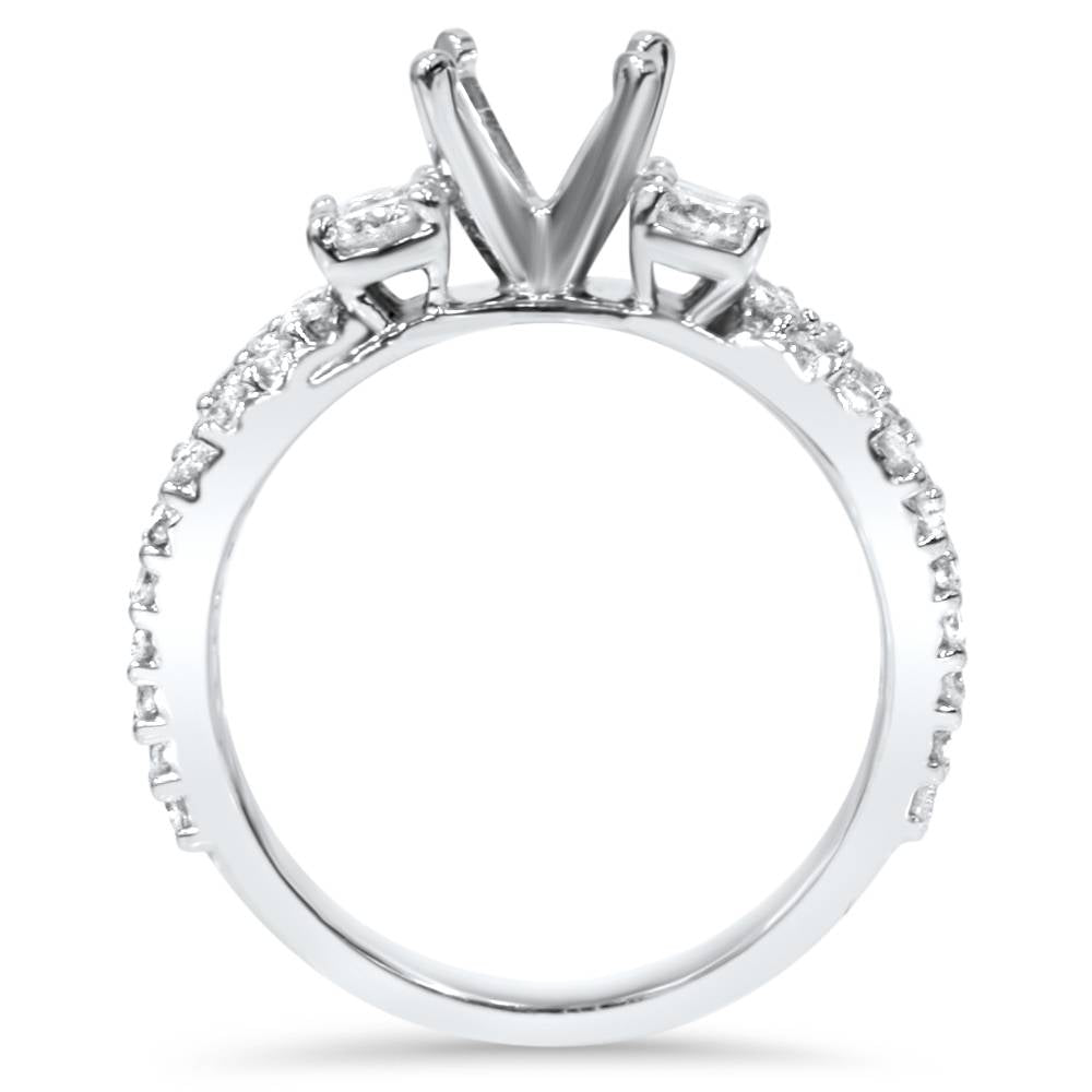 1 1/5Ct Diamond Engagement Ring Setting 14K White Gold