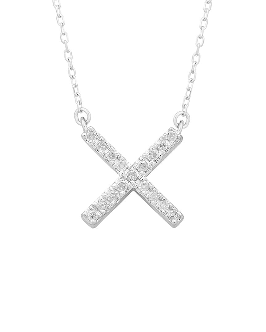 Adina Reyter Silver 0.05 ct. tw. Diamond X Necklace