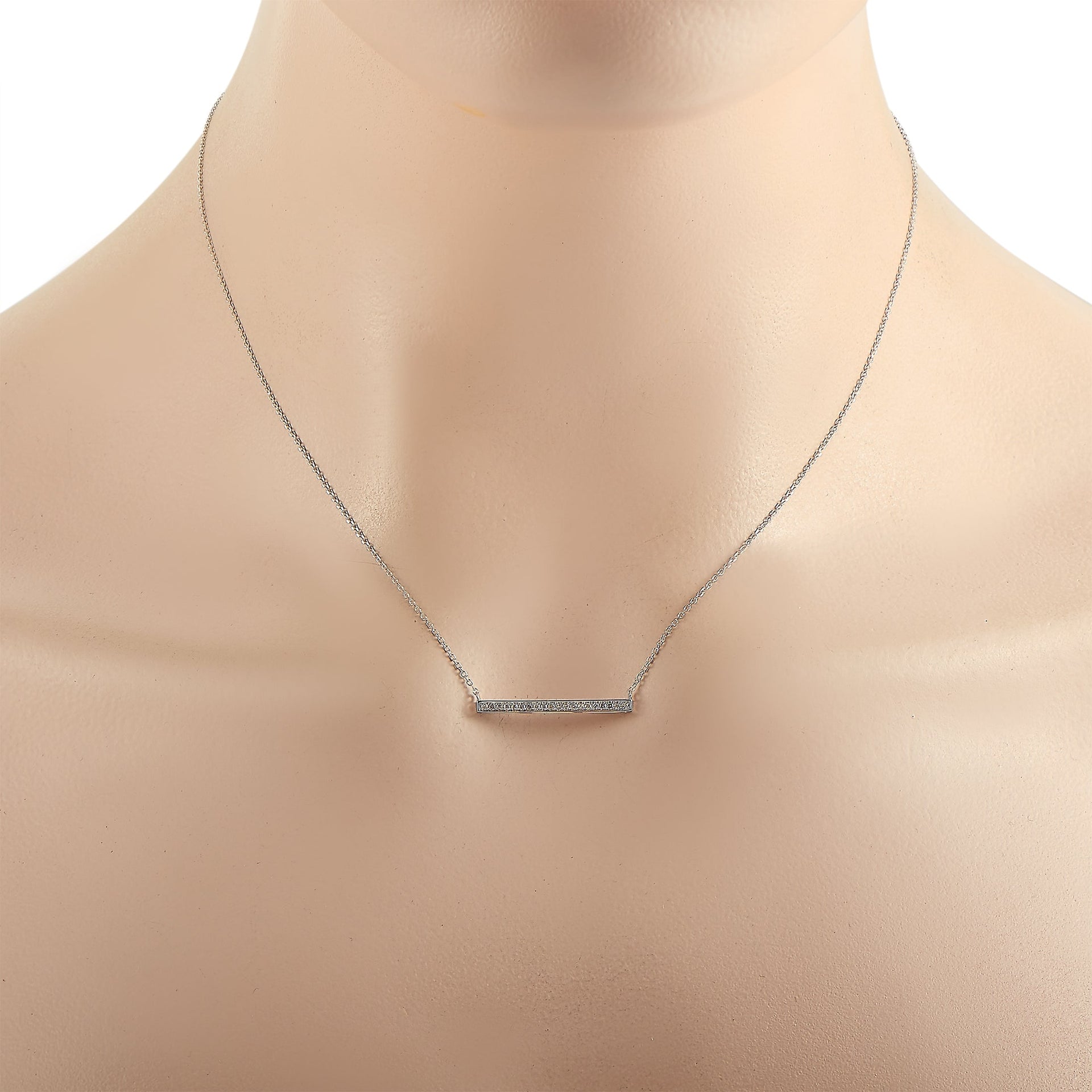 14K White Gold 0.10 ct Diamond Pendant Necklace