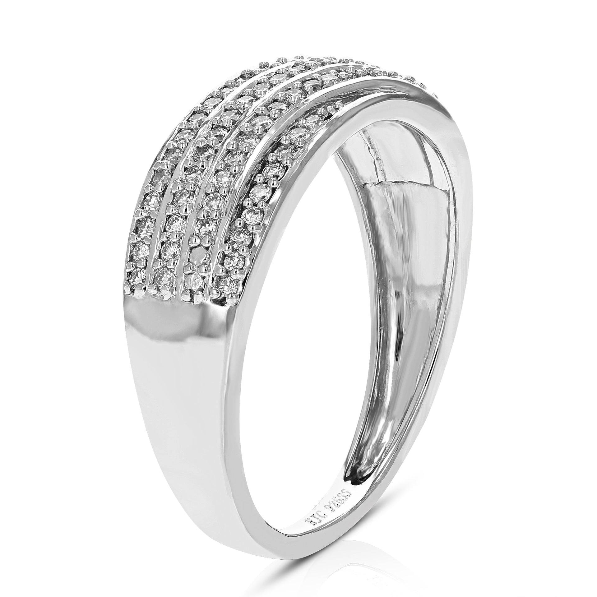 1/3 cttw Round Lab Grown Diamond Engagement Ring .925 Sterling Silver Prong Set