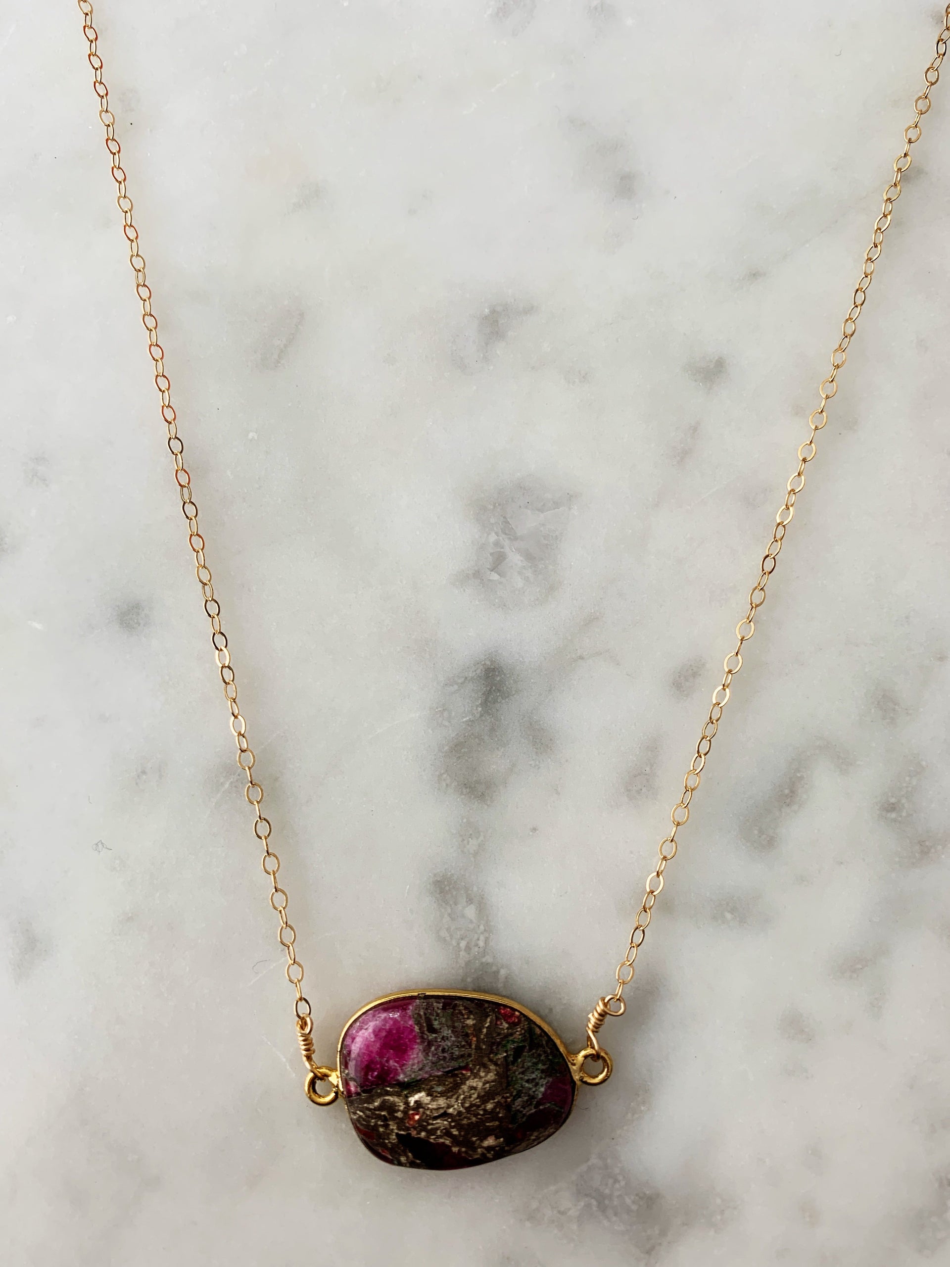 Mrs. Parker Demi Fine Necklace in Red Mojave Copper Turquoise