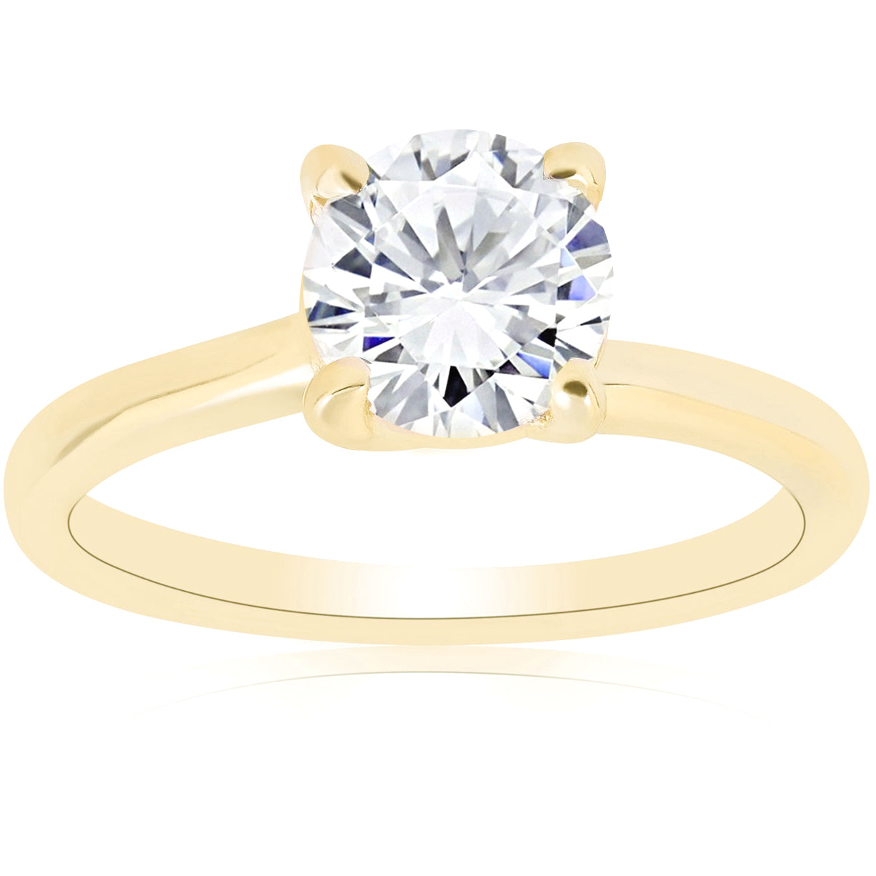 1 ct Round Diamond Solitaire Engagement Ring 14k Yellow Gold