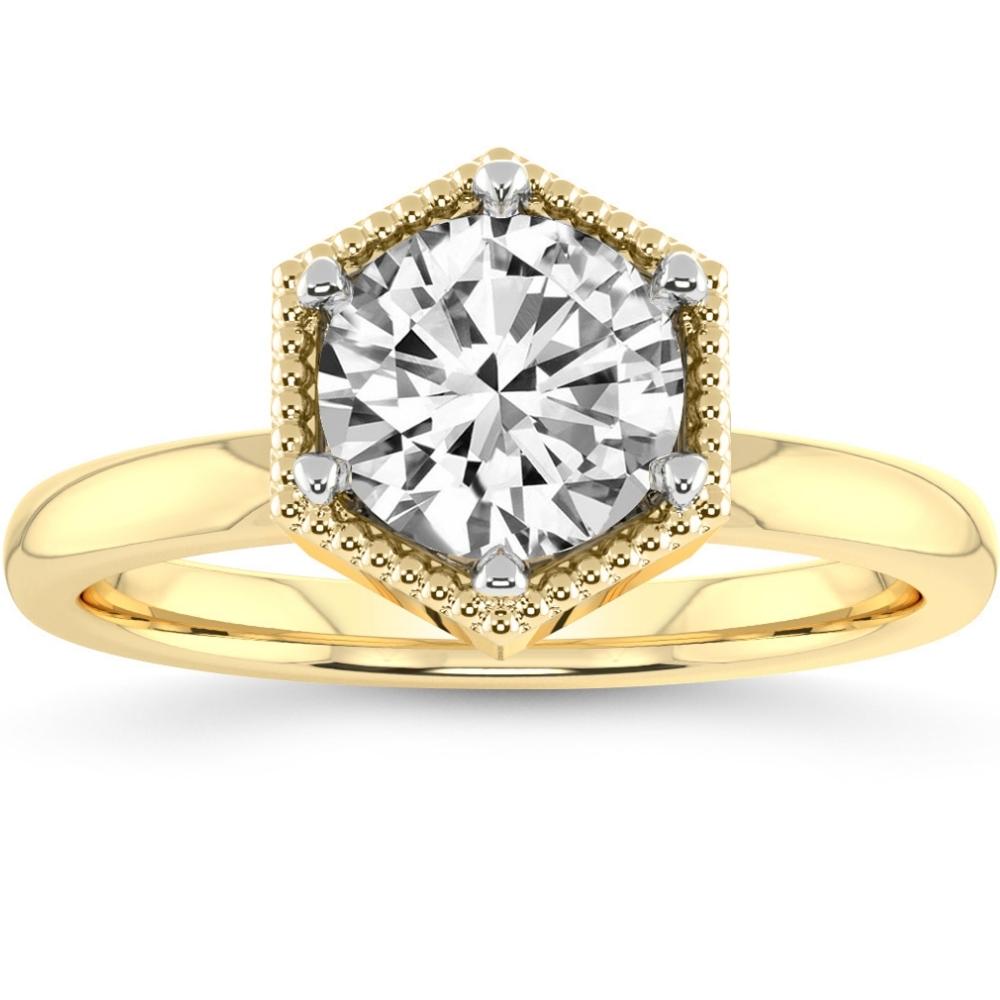 2 ct Lab Grown Diamond Solitaire Engagement Ring White, Yellow, or Rose Gold