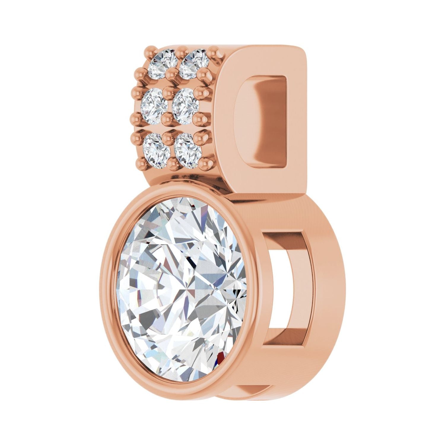 14K Rose 3/4ct Lab-grown Diamond Pendant