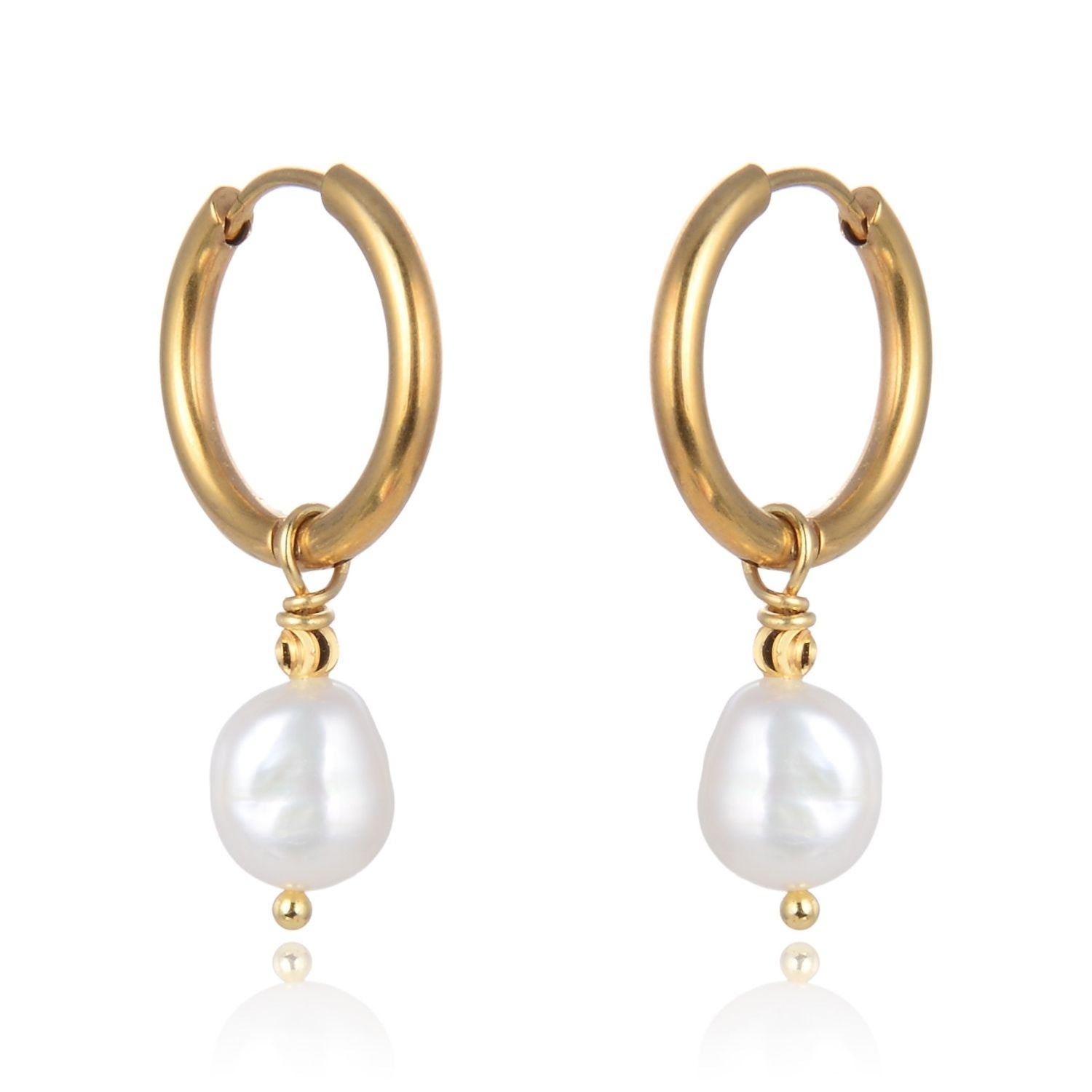 Fancy Hoop Pearl Earrings