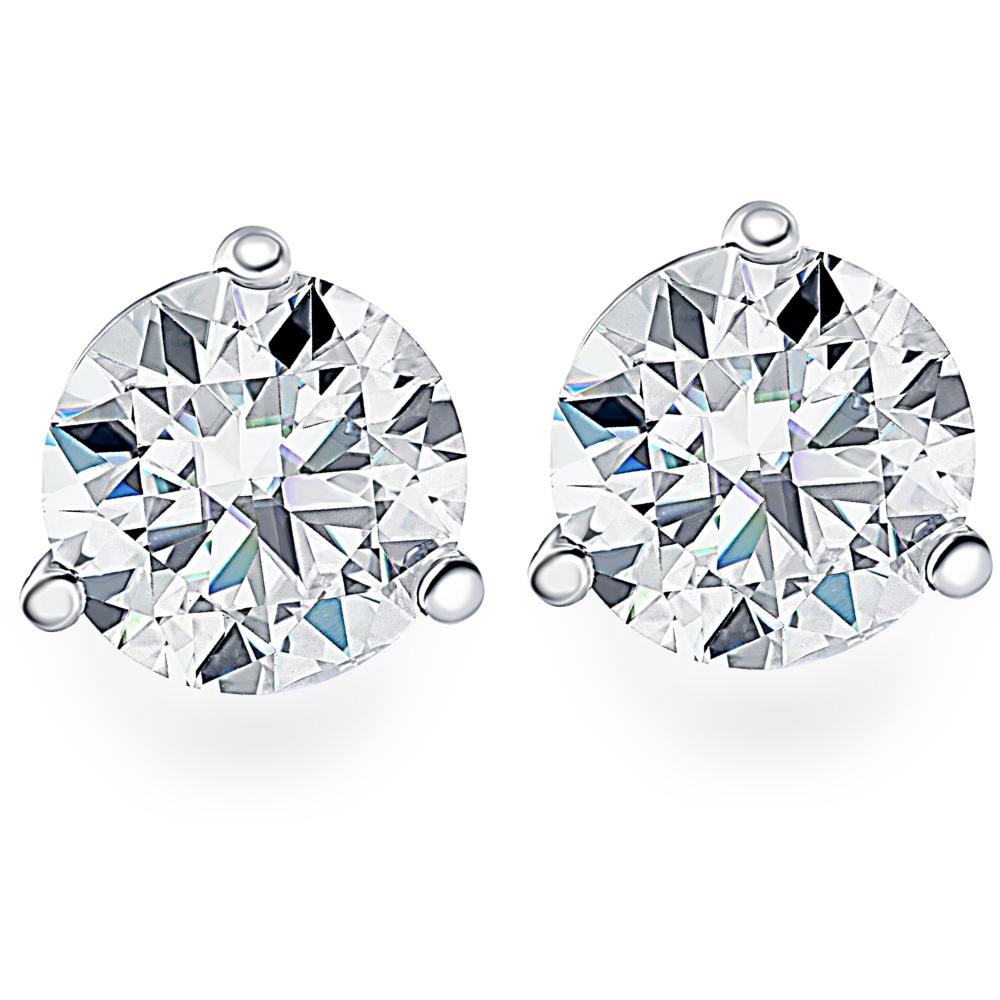 .75 Cttw Genuine Diamond VS2-SI1 Round Martini Studs in 14K White Or Yellow Gold Martini Setting