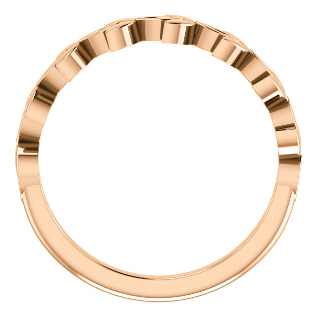 14k Rose Gold Women's Marquise Design 4mm Wedding Band Stackable Ring