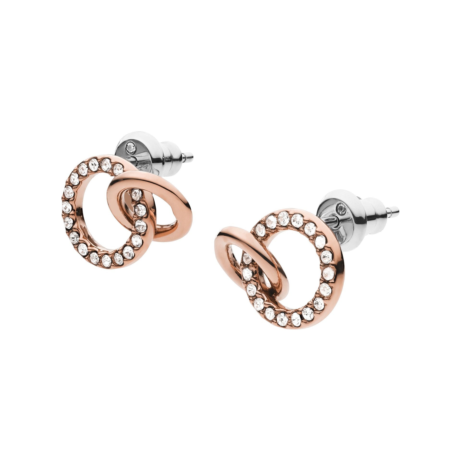 Fossil Women's Rose Gold Stainless Steel Stud Earring