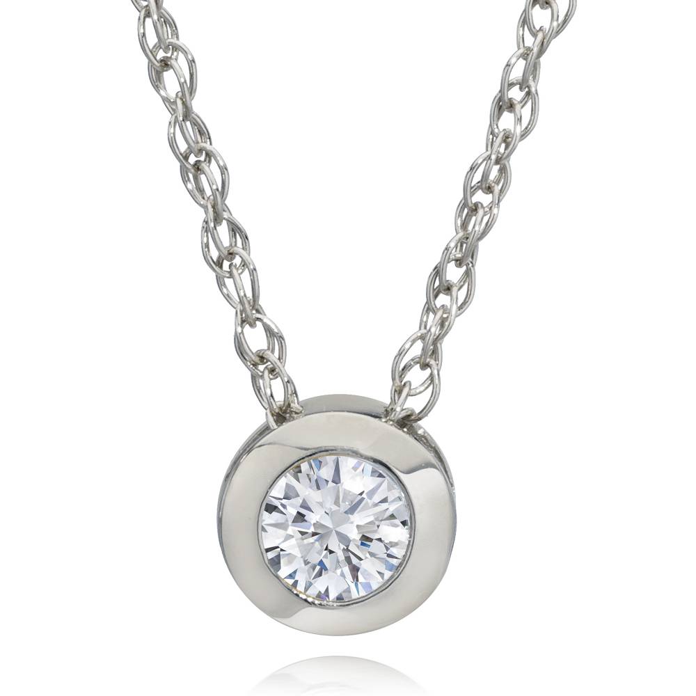 1/3Ct Diamond Solitaire Lab Grown Diamond Pendant White Gold Necklace