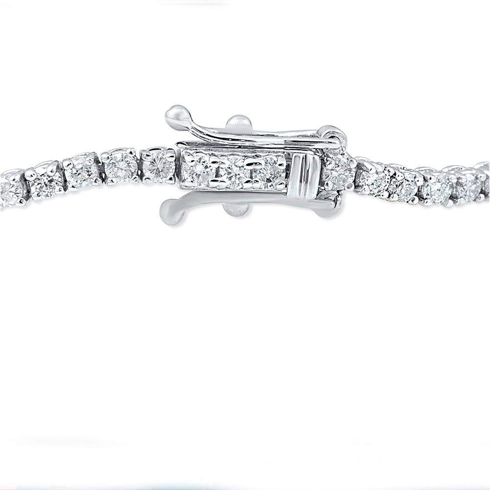 3 Carat Round Cut Lab Grown Diamond Tennis Bracelet In 14k White Gold 7'