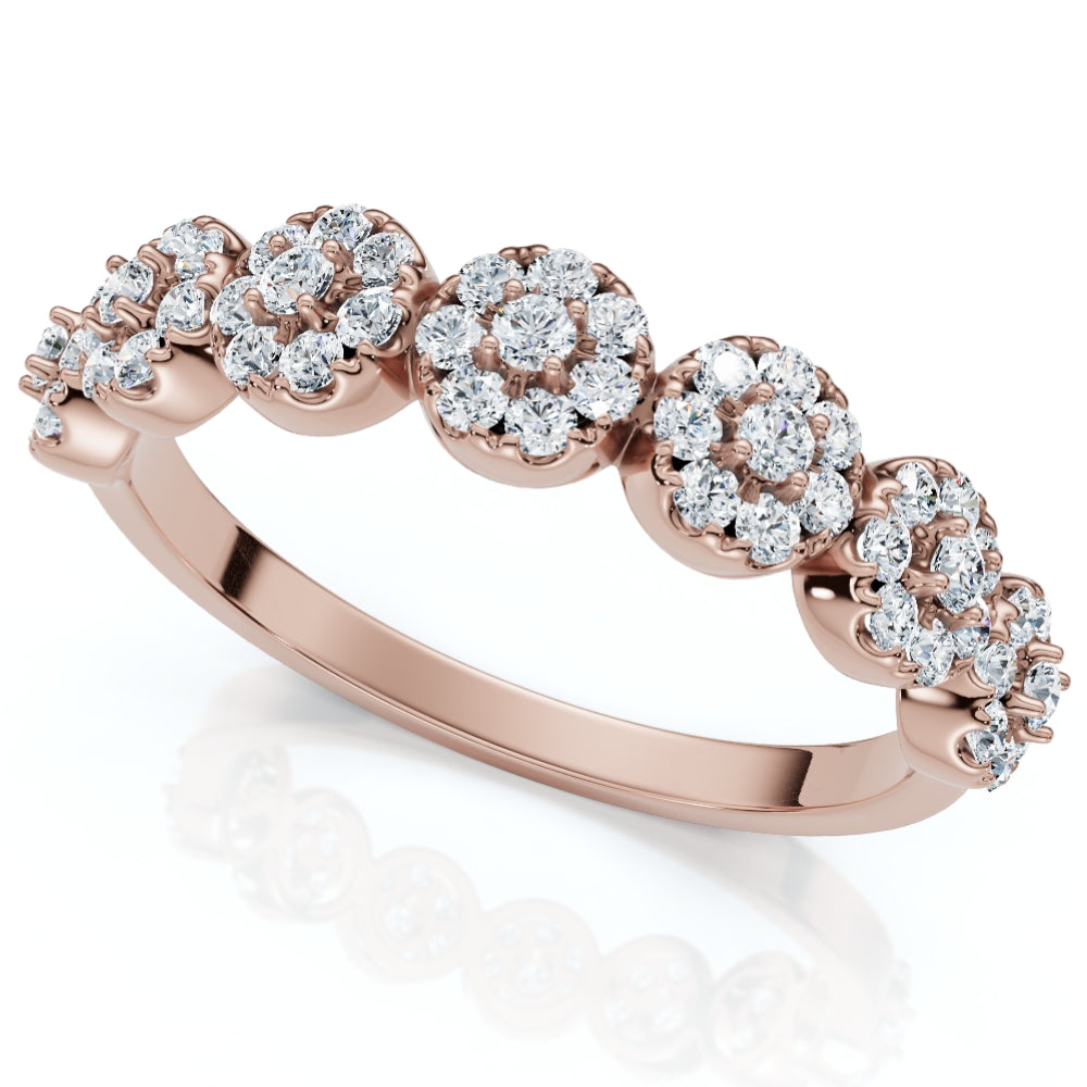 1/2 CT Diamond Wedding Ring Women's Stackable Anniversary Band 10k Gold Lab Grown