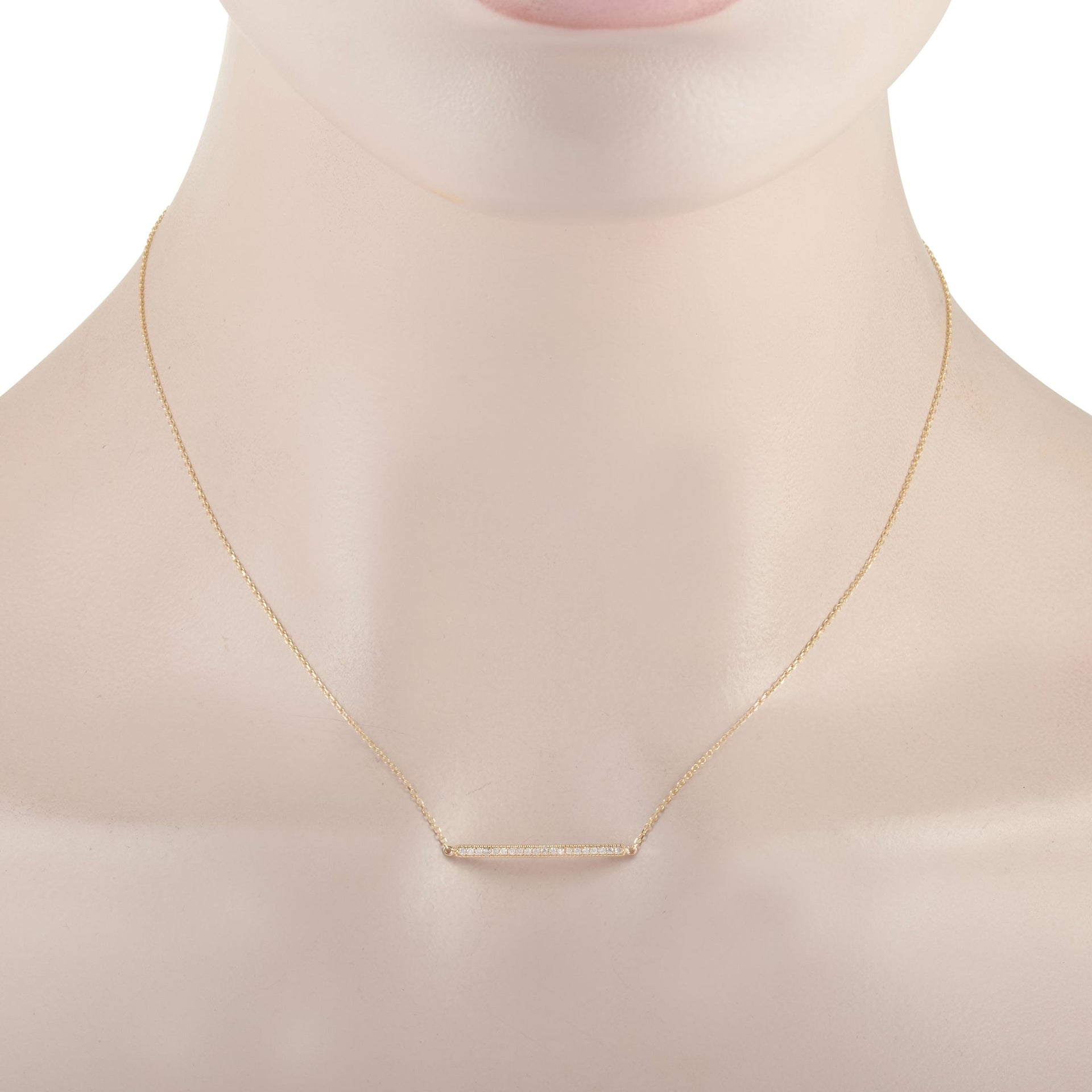 14K Yellow Gold 0.10 ct Diamond Pendant Necklace