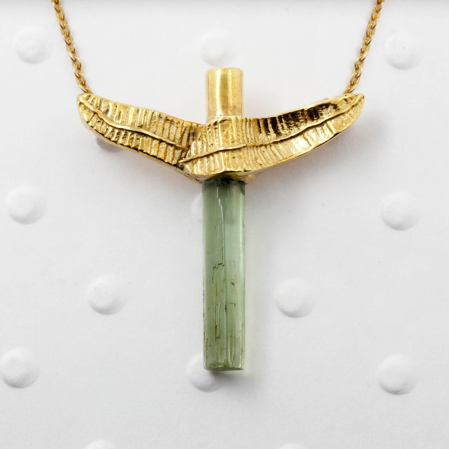 Banana Leaf Tourmaline Totem Necklace