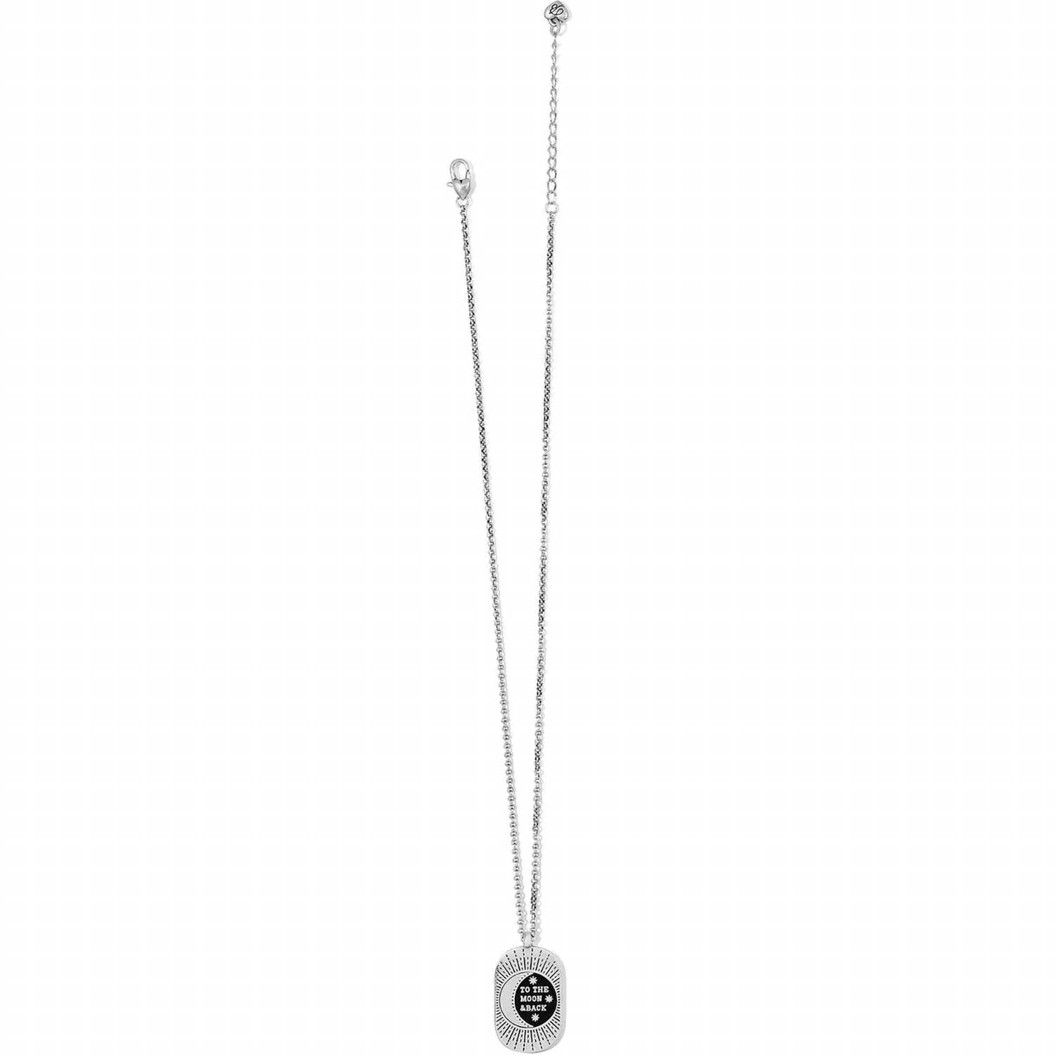 Women's Emblem Moon Necklace In Silver