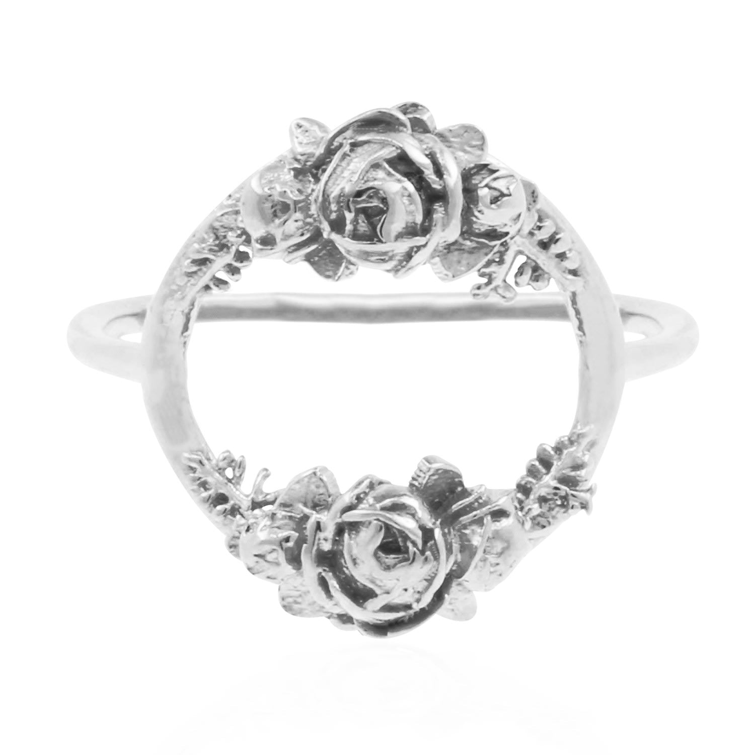 Rose Halo Ring- Silver