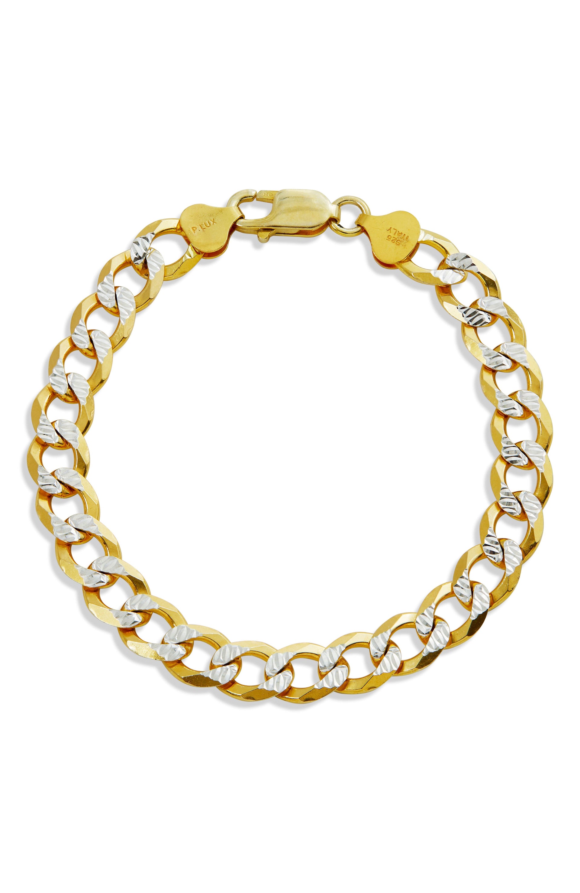 18K GOLD VERMEIL DIAMOND CUT BRACELET 7'
