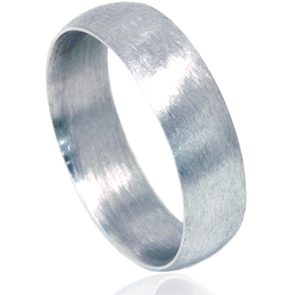 6mm Platinum Matte Finish Wedding Band Size Selectable