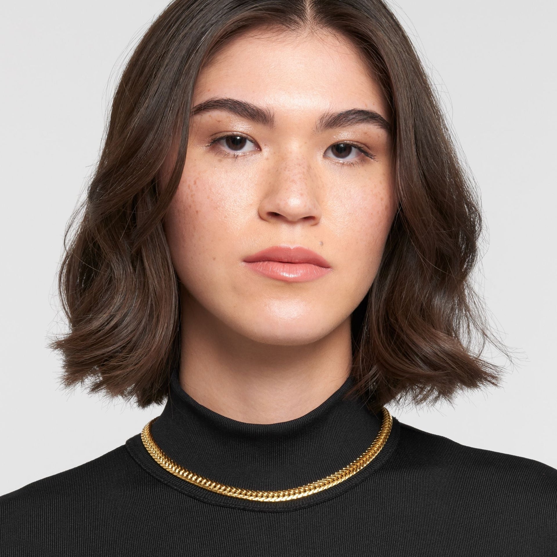 14k Gold Plated Wheat Herringbone Chain Necklace