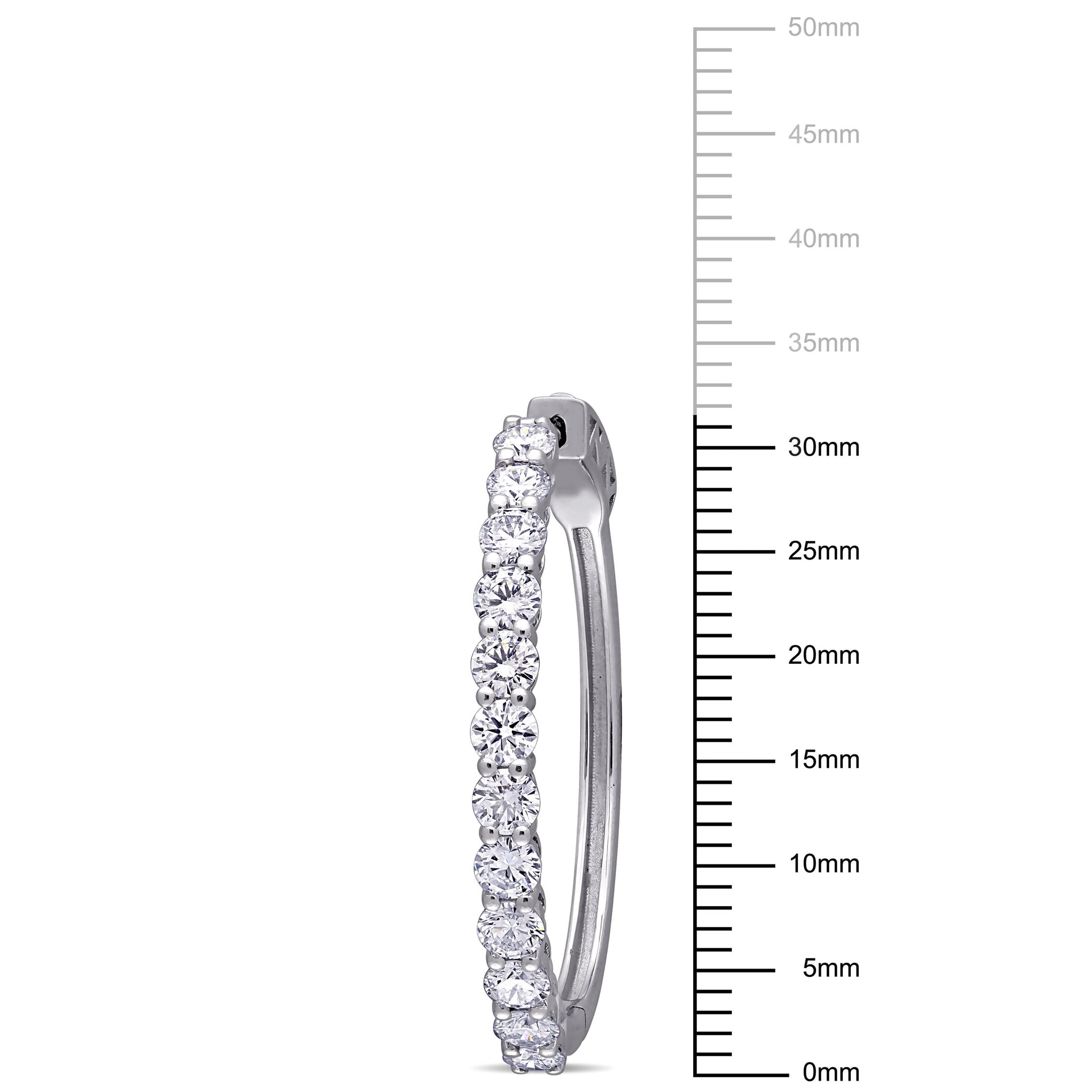 Created Forever 2 3/8 ct TW Lab-Grown Diamond Hoop Earrings in 14k White Gold