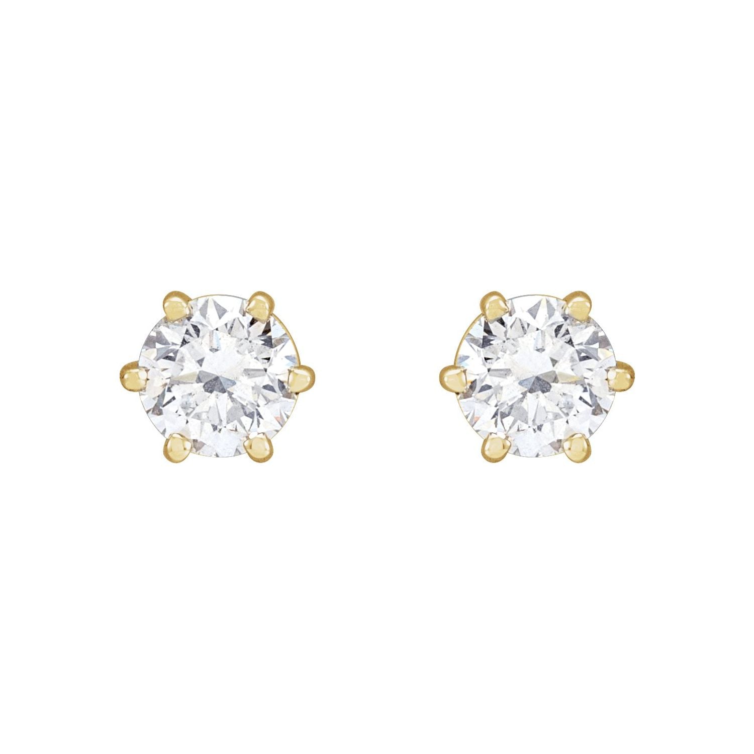 14K Gold 1ct Lab-grown Diamond Earrings Clarity SI Color G-H