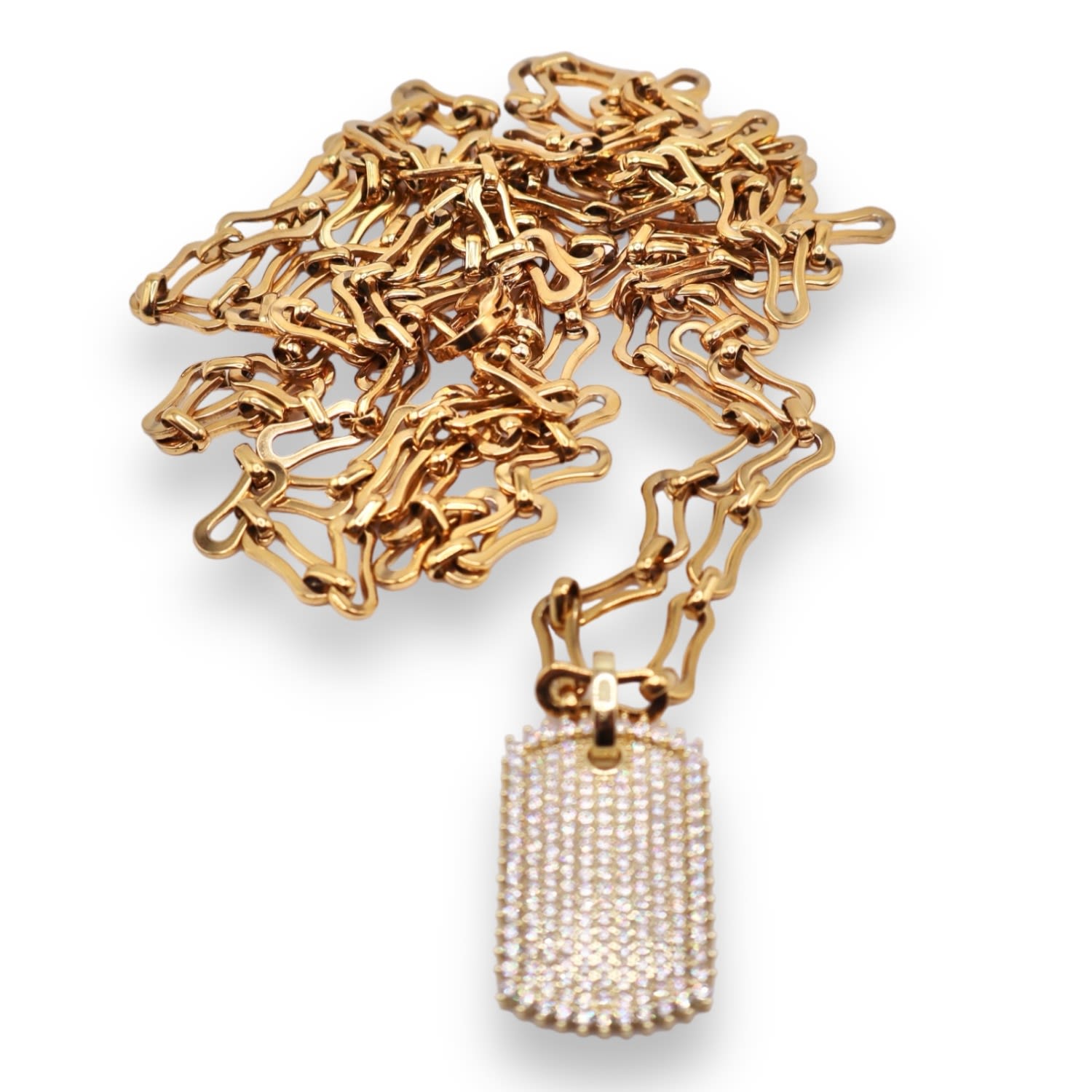 Daemon Dog Tag Necklace Yellow Gold