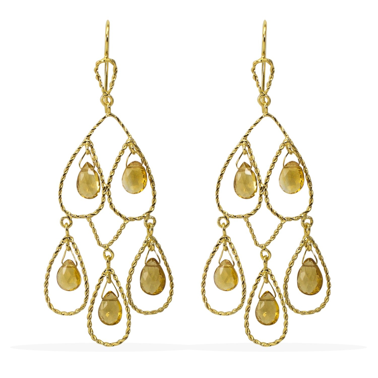 Palermo Citrine Gold Earrings
