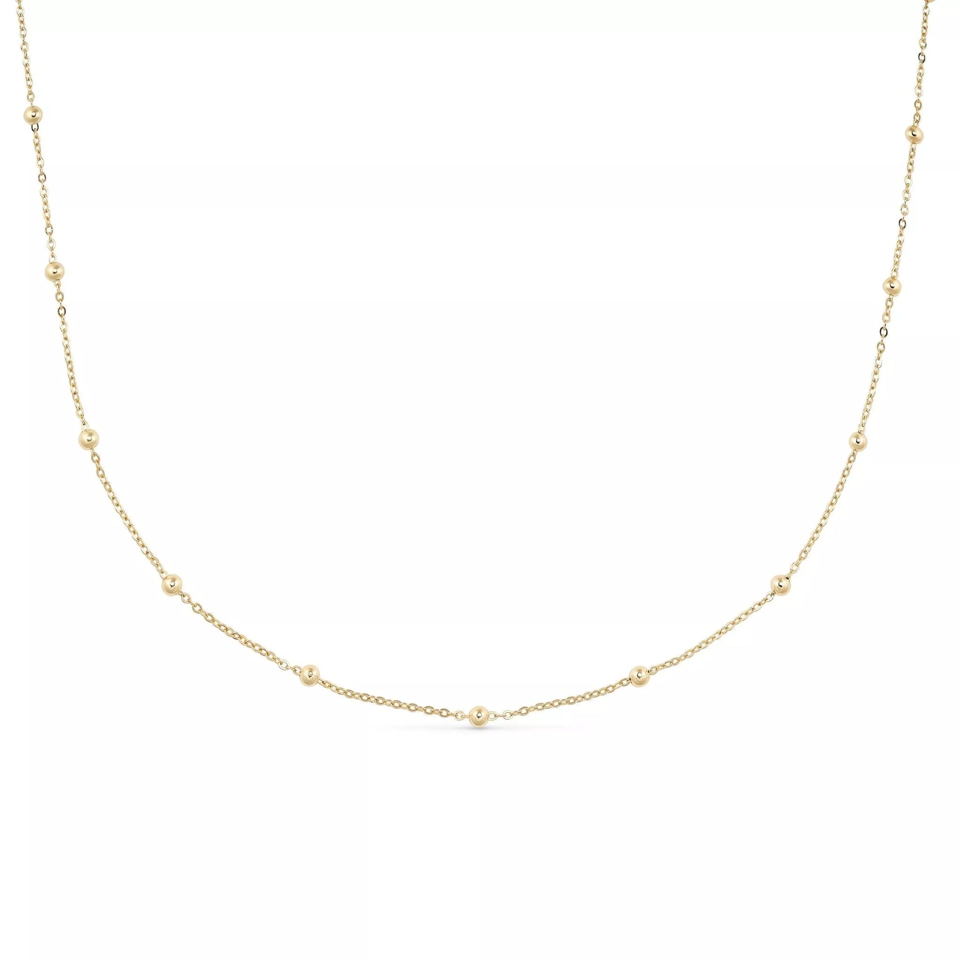 Dainty Gold Bead Choker Necklace