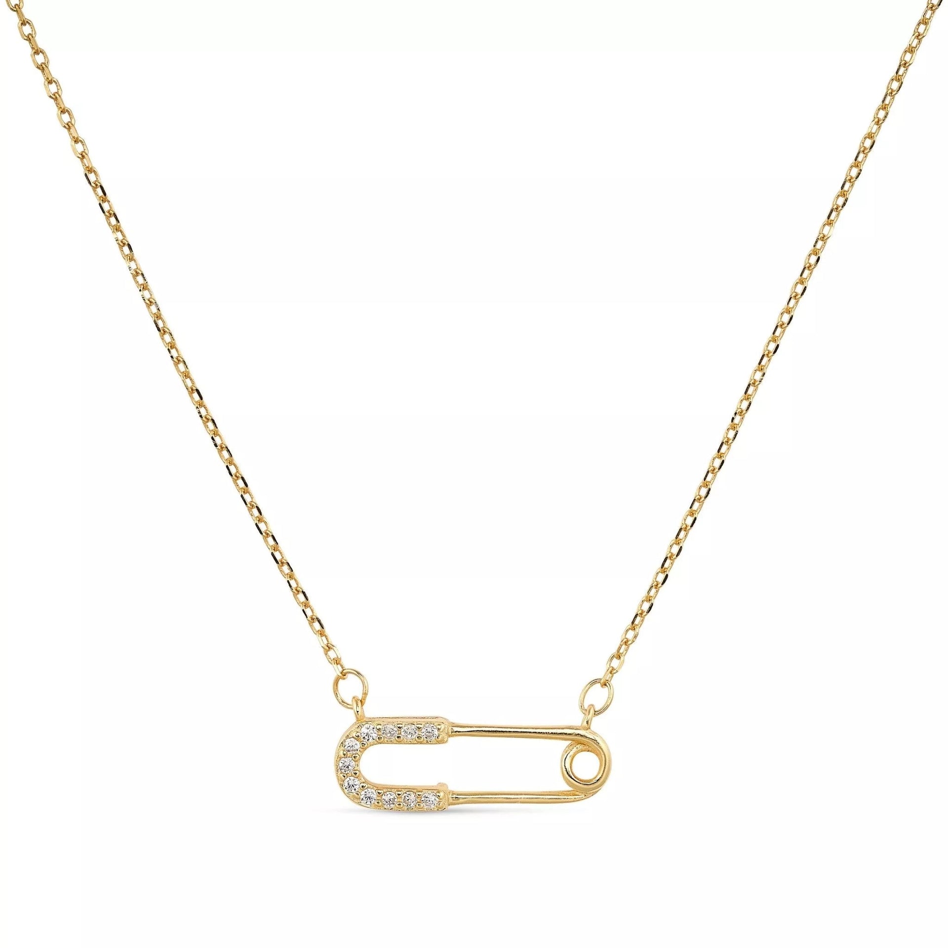Dainty Gold Safety Pin Necklace