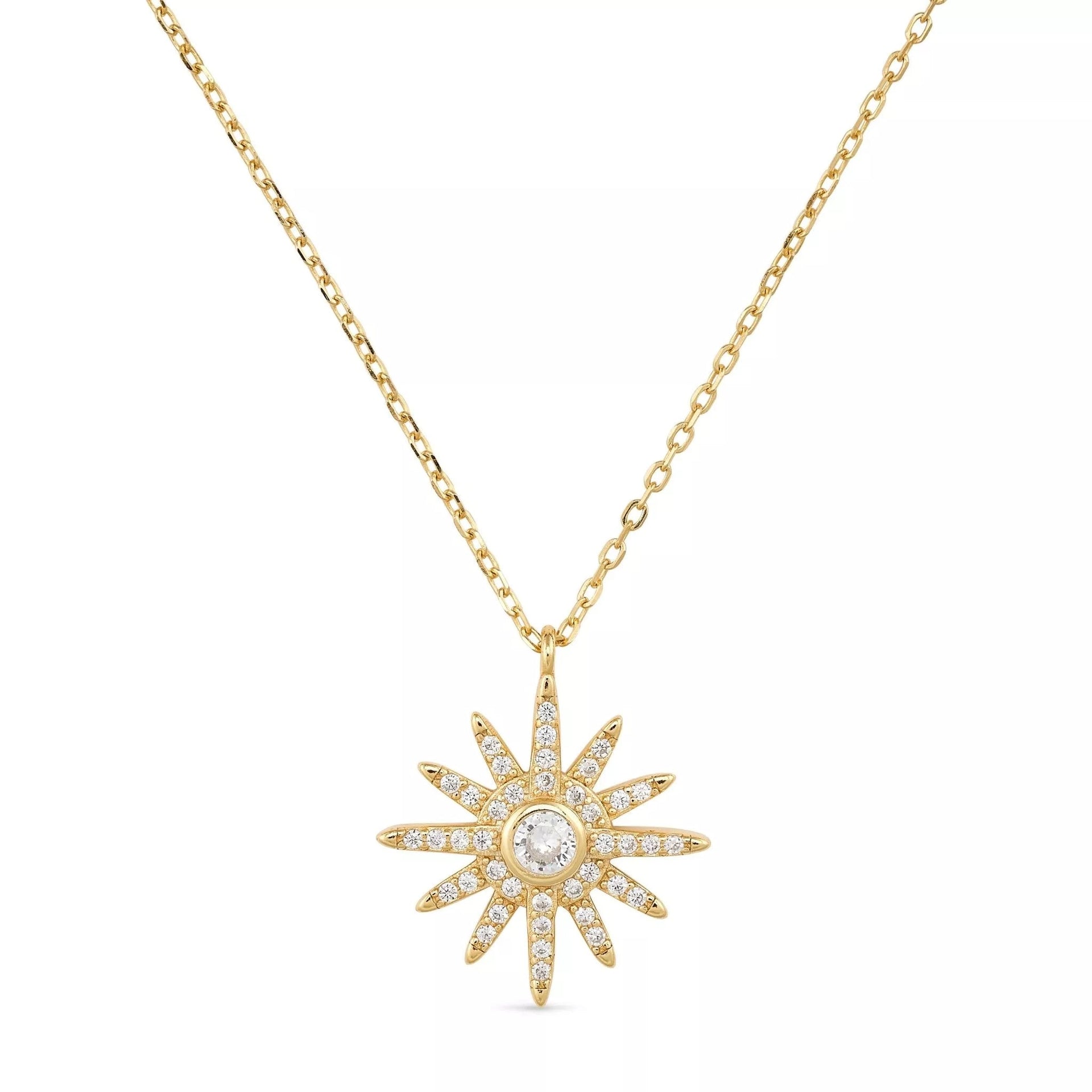 Dainty Gold Star Sun Necklace