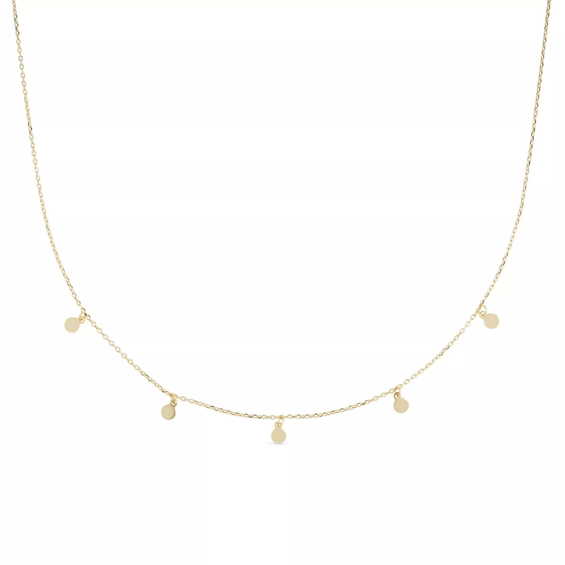 Dainty Gold Disc Choker Necklace