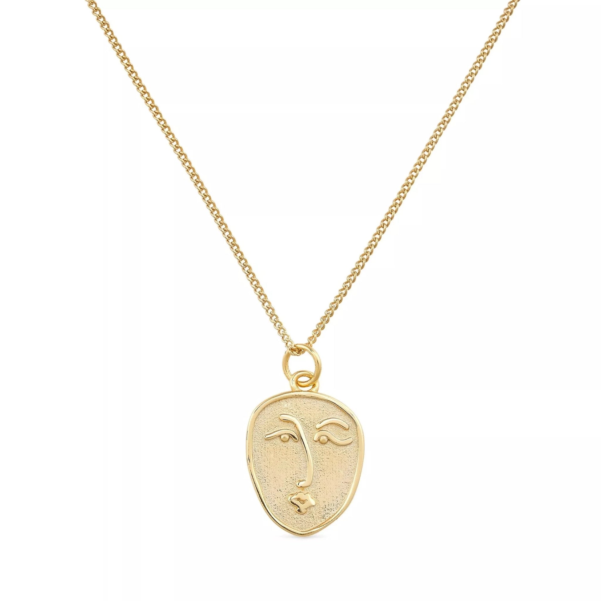 Dainty Gold Face Minimalist Necklace
