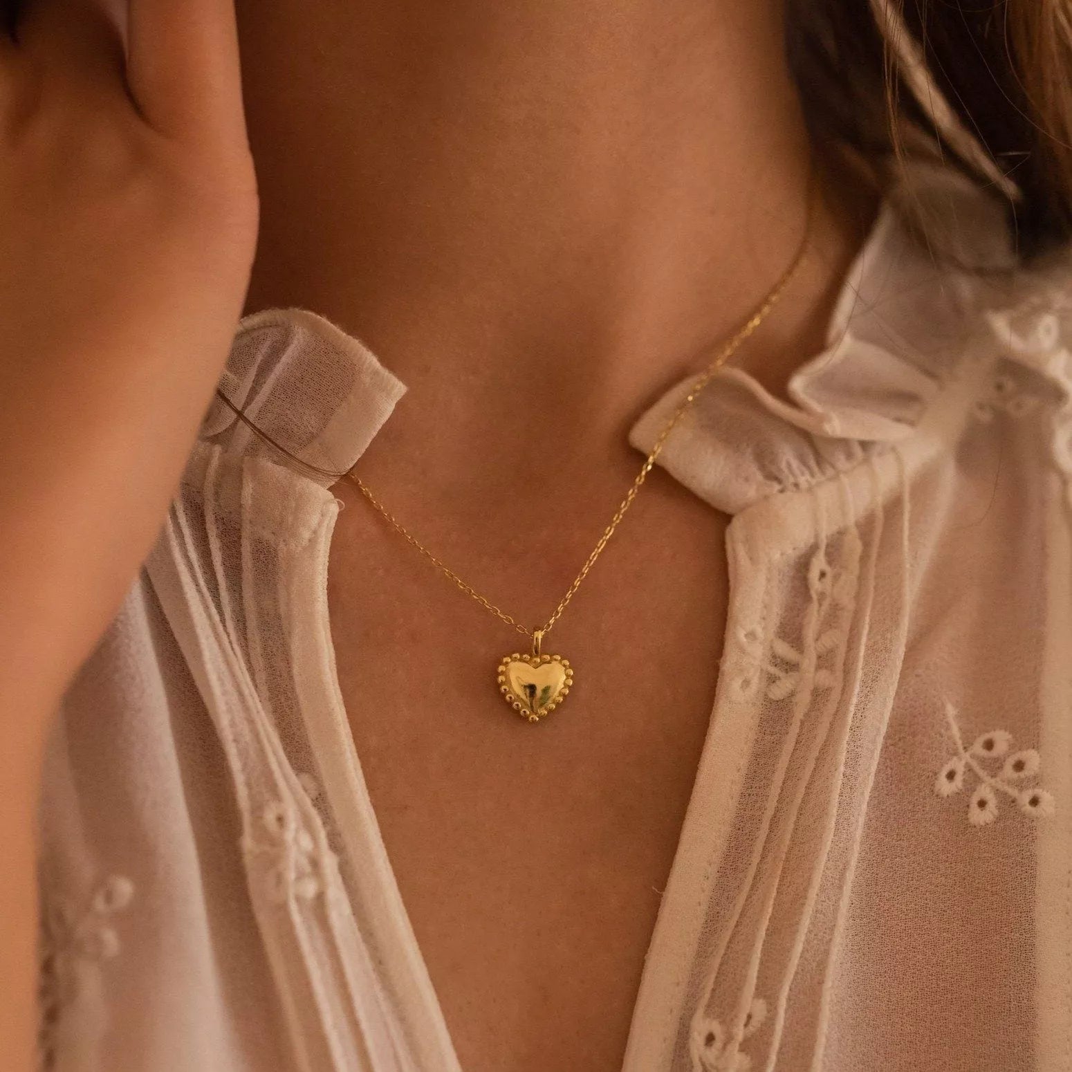 Dainty Gold Heart Love Necklace
