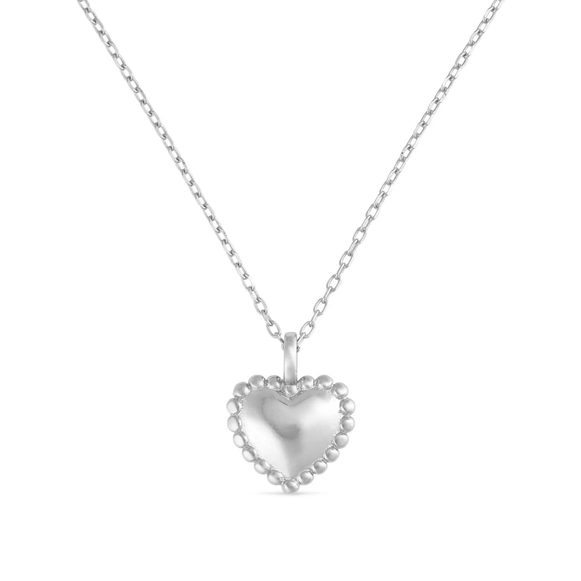Dainty Sterling Silver Heart Love Necklace