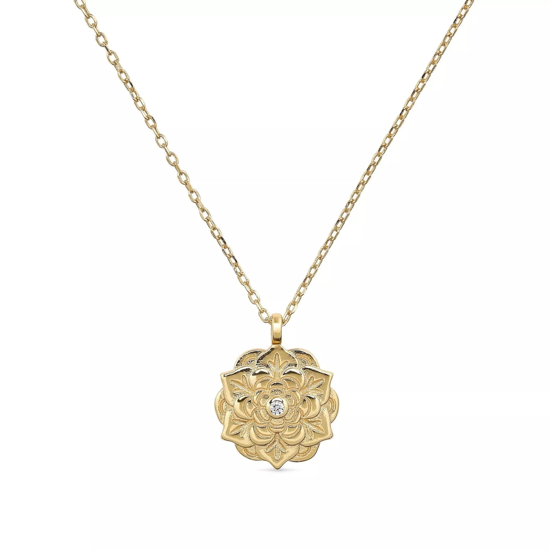 Dainty Gold Lotus Flower Necklace