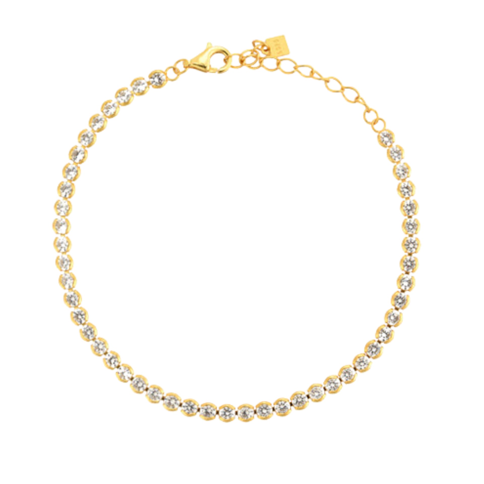 Dainty Gold Bezel Tennis Bracelet