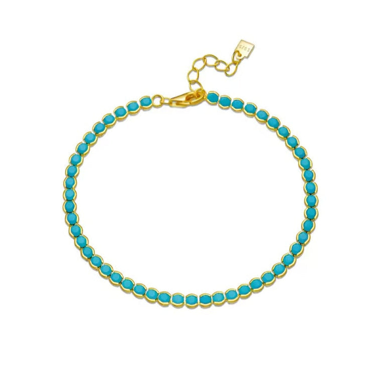 Dainty Bezel Turquoise Bracelet