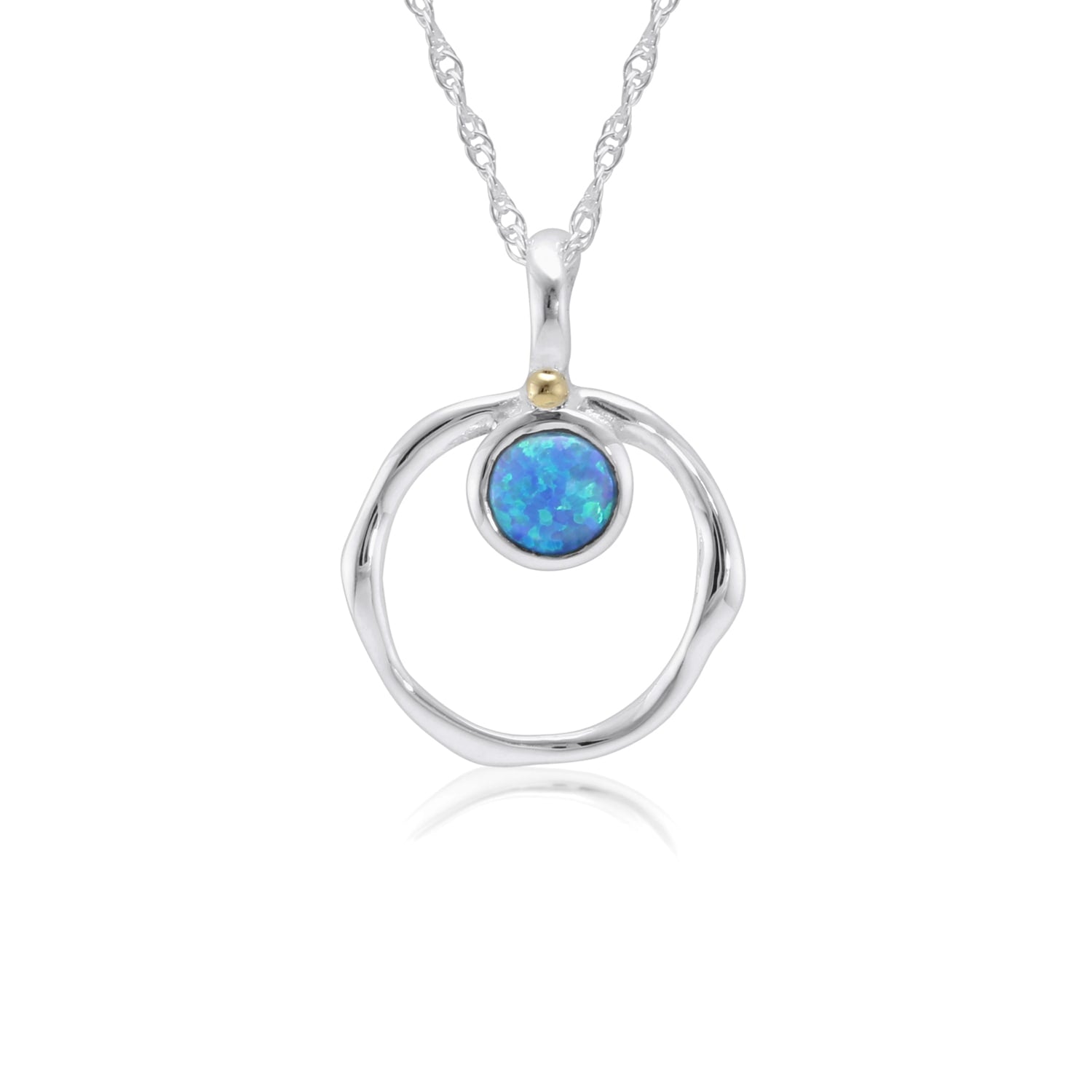 Dainty Blue Fire Opal Pendant